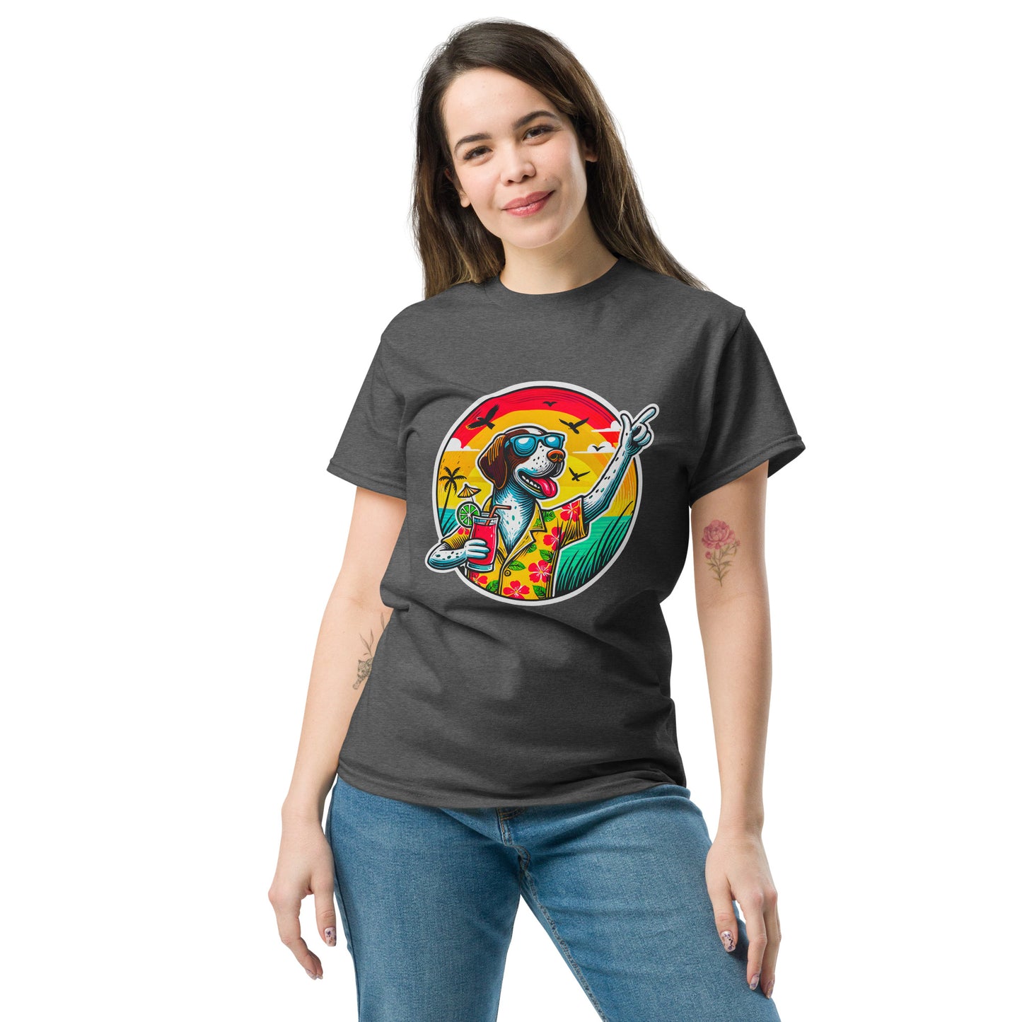 "Dogs On Vacation"-Kollektion - Pointer - Klassisches Unisex-T-Shirt - 13 verschiedene Farben