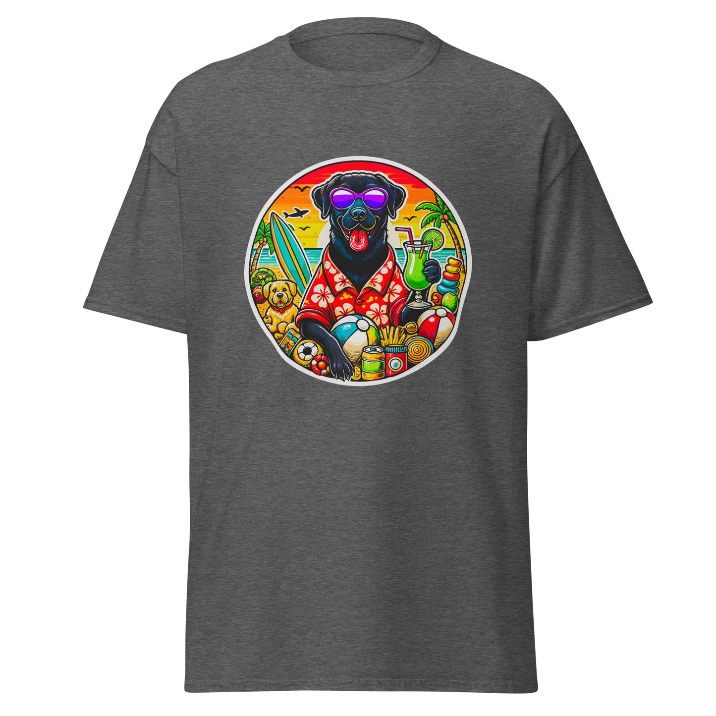"Dogs On Vacation"-Kollektion - Black Labrador #2 - Klassisches Unisex-T-Shirt - 13 verschiedene Farben