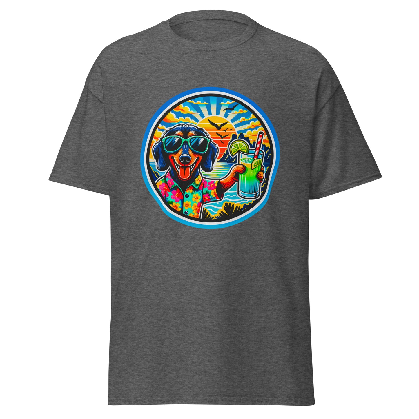 "Dogs On Vacation"-Kollektion - Wire-haired Dachshund - Klassisches Unisex-T-Shirt - 13 verschiedene Farben