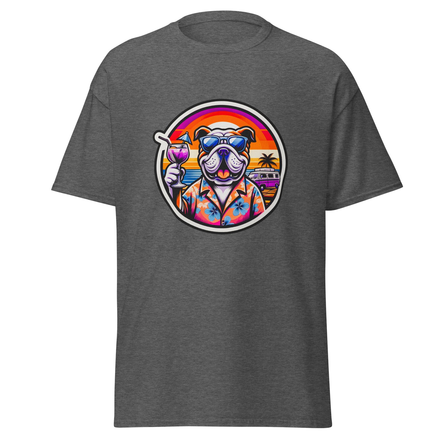 "Dogs On Vacation"-Kollektion - Lightbrown Bulldog - Klassisches Unisex-T-Shirt - 13 verschiedene Farben