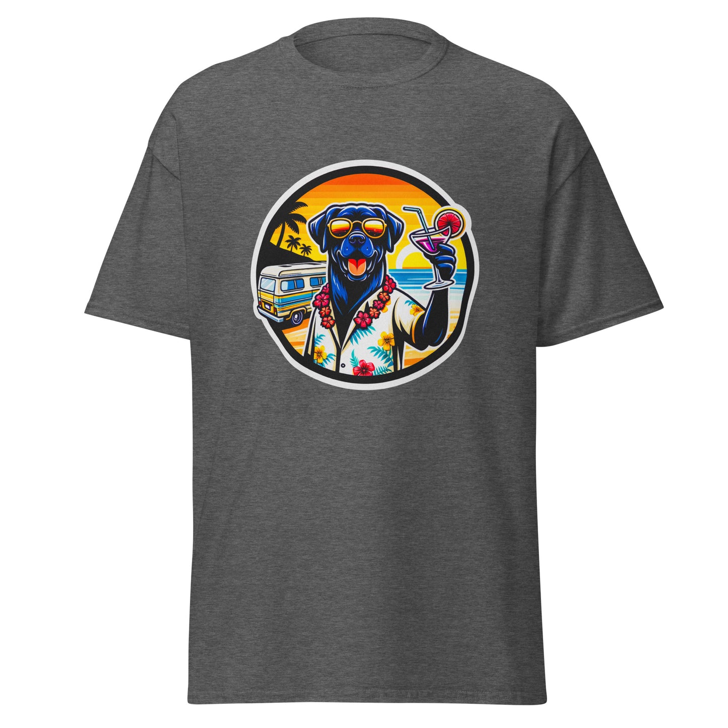 "Dogs On Vacation"-Kollektion - Black Labrador #3 - Klassisches Unisex-T-Shirt - 13 verschiedene Farben