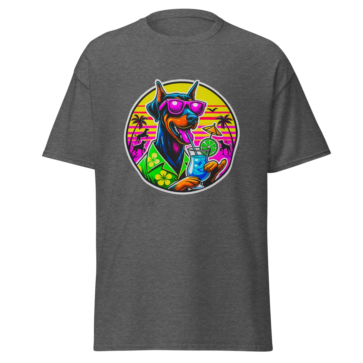 "Dogs On Vacation"-Kollektion - Dobermann - Klassisches Unisex-T-Shirt - 13 verschiedene Farben
