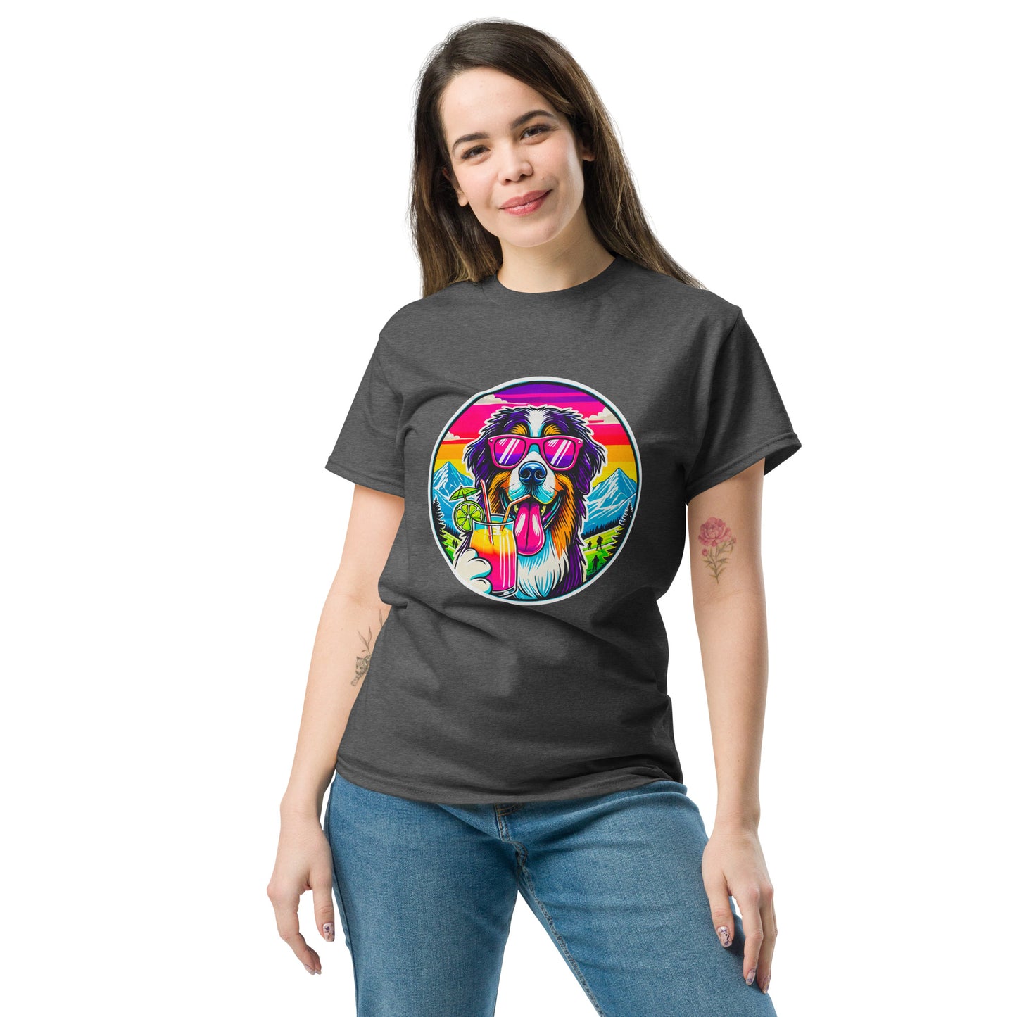 "Dogs On Vacation"-Kollektion - Bernhardiner - Klassisches Unisex-T-Shirt - 13 verschiedene Farben