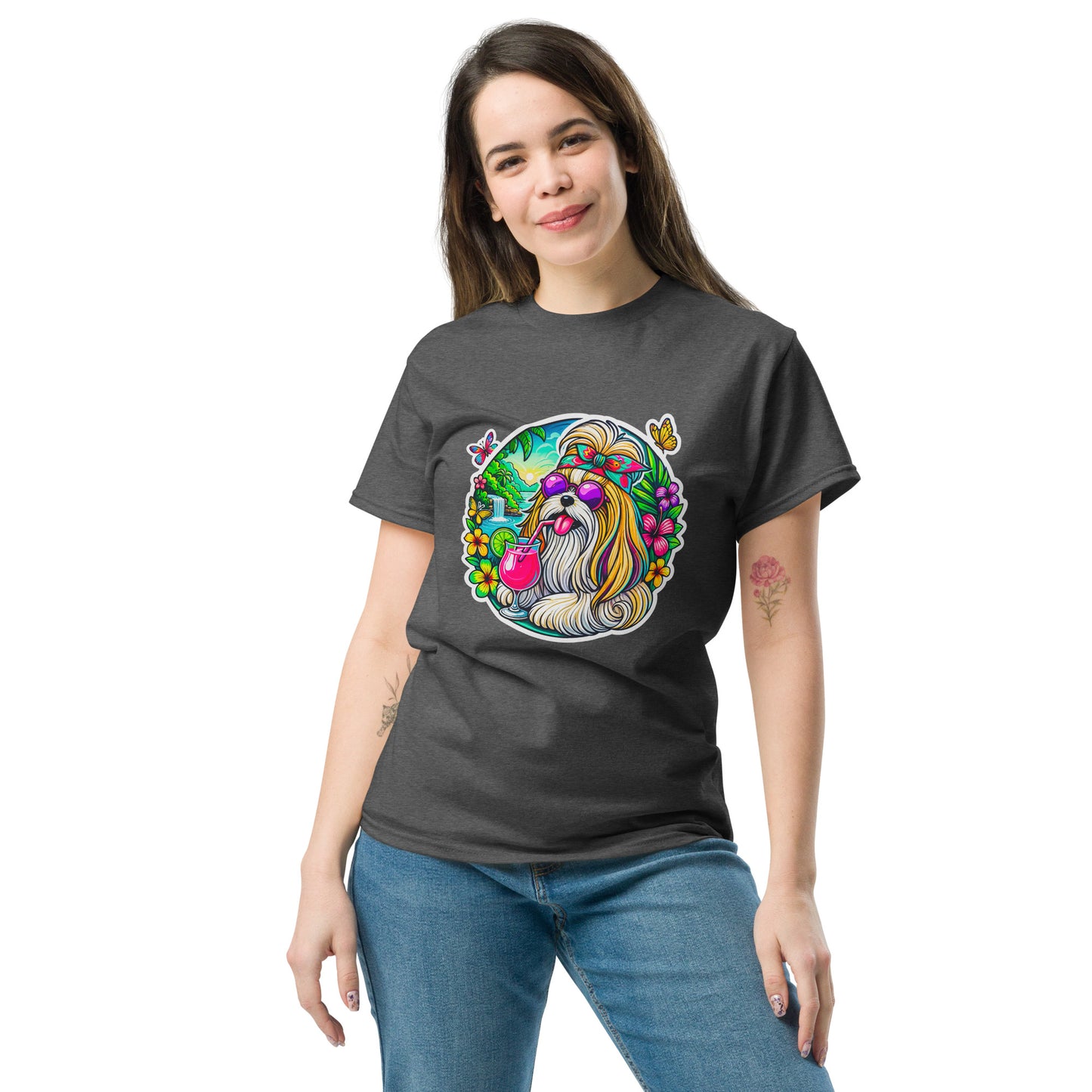 "Dogs On Vacation"-Kollektion - Ihasa Apso - Klassisches Unisex-T-Shirt - 13 verschiedene Farben