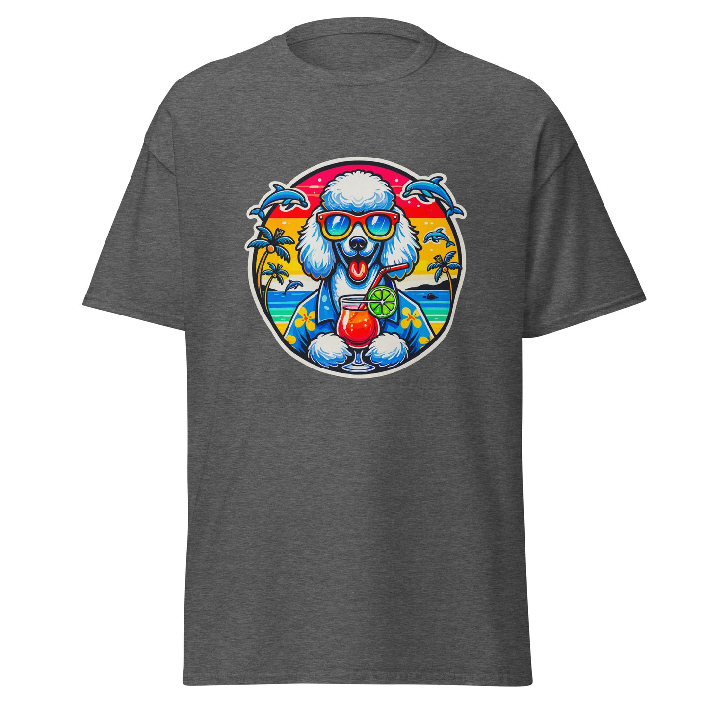 "Dogs On Vacation"-Kollektion - White Royal Poodle - Klassisches Unisex-T-Shirt - 13 verschiedene Farben