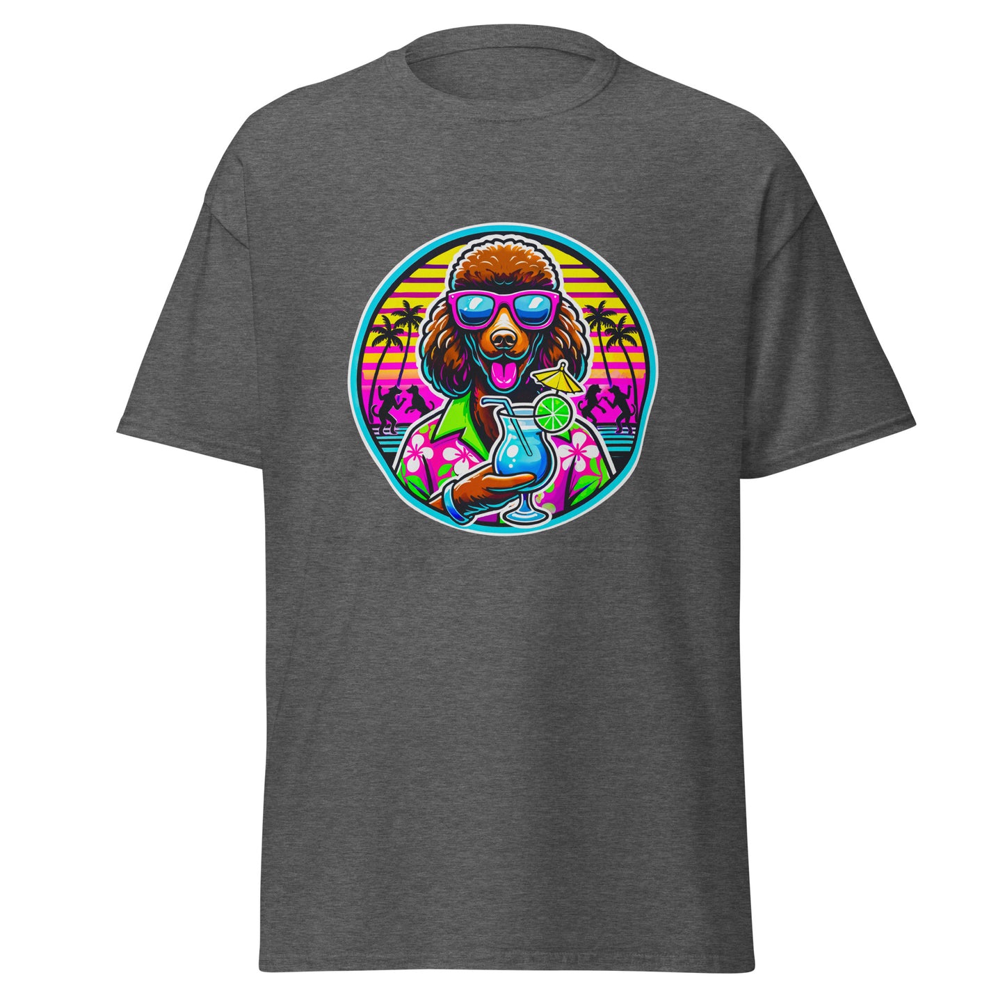"Dogs On Vacation"-Kollektion - Brown Royal Poodle - Klassisches Unisex-T-Shirt - 13 verschiedene Farben