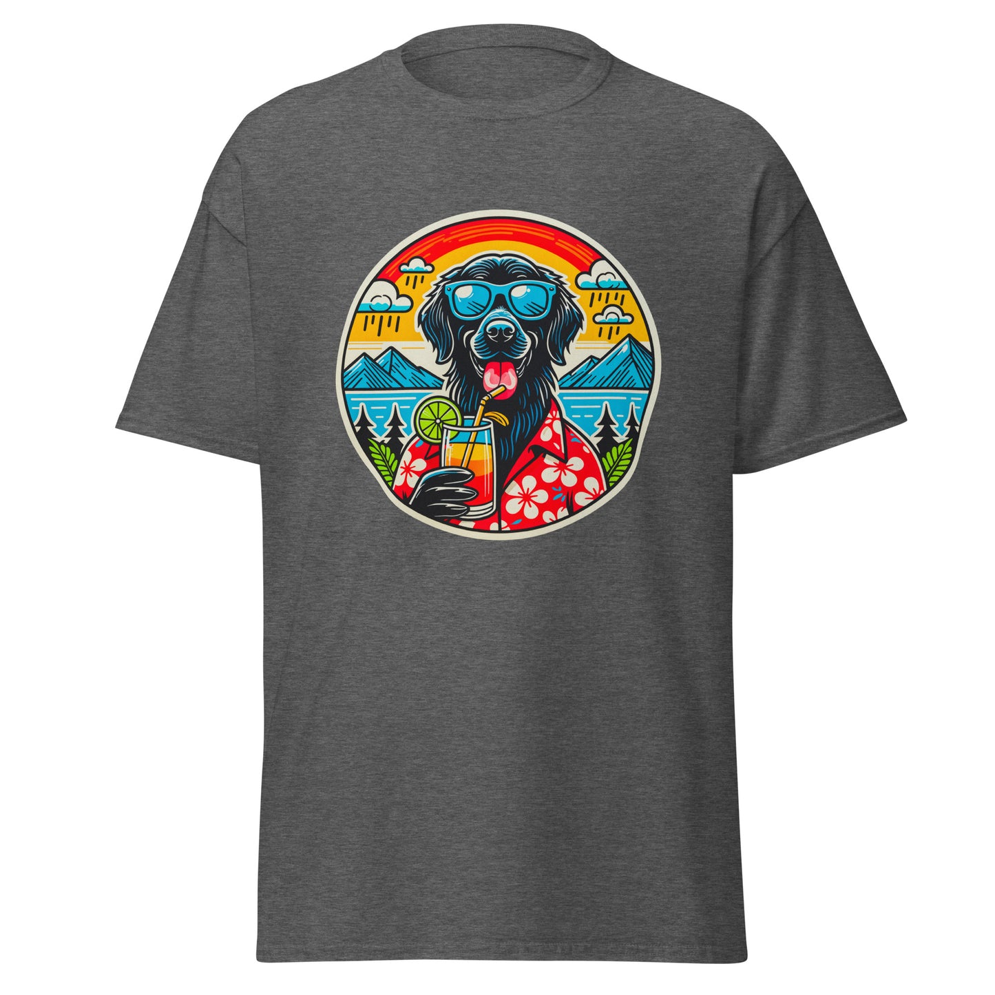 "Dogs On Vacation"-Kollektion - Flatcoat-Retriever - Klassisches Unisex-T-Shirt - 13 verschiedene Farben