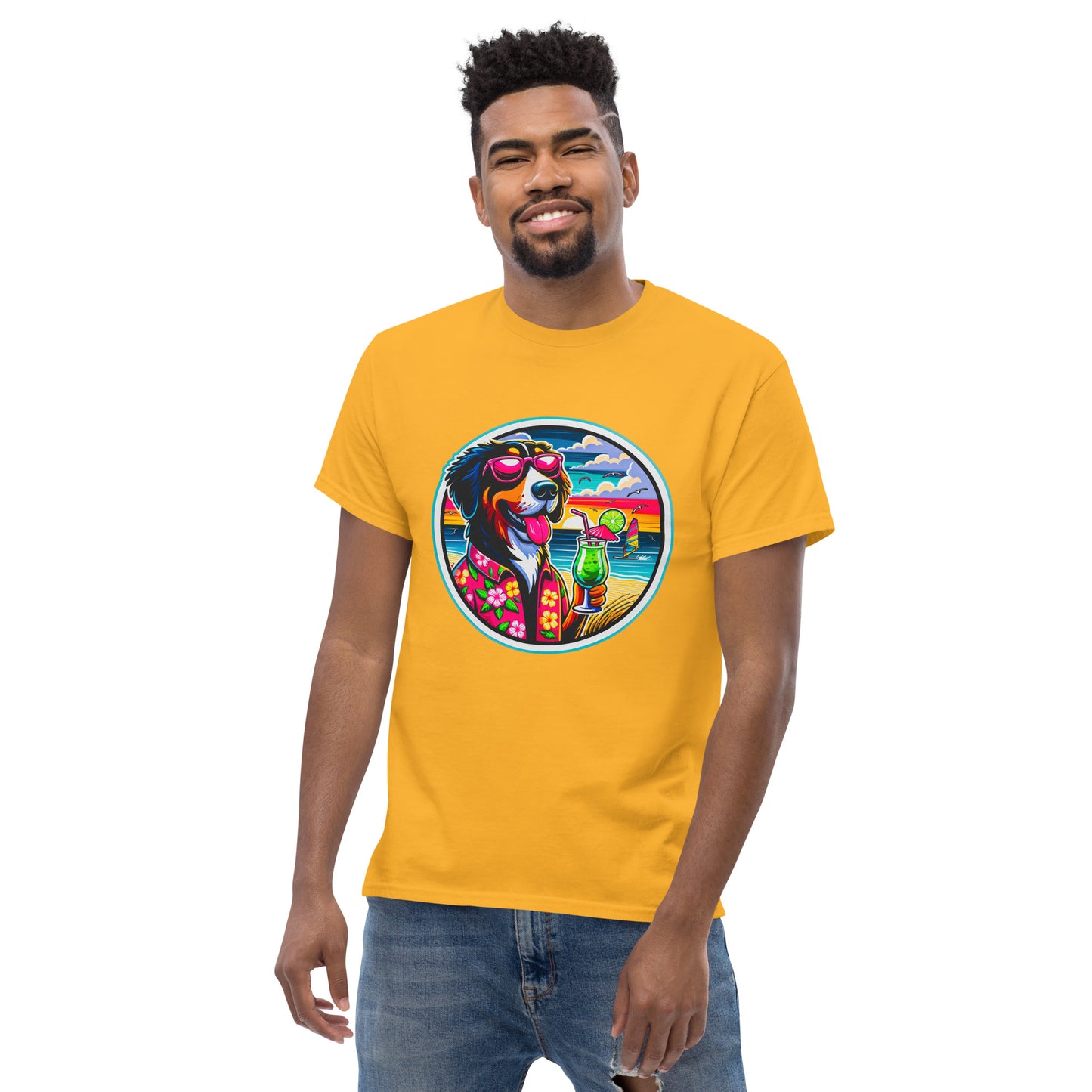 "Dogs On Vacation"-Kollektion - Swiss Mountain Dog #1 - Klassisches Unisex-T-Shirt - 13 verschiedene Farben