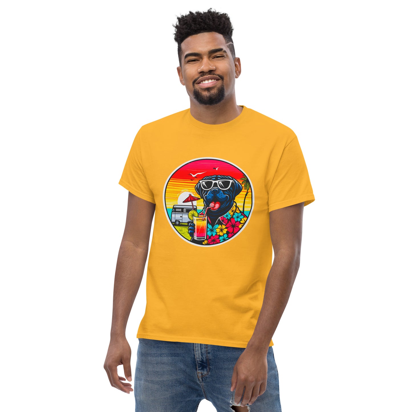 "Dogs On Vacation"-Kollektion - Black Mastiff - Klassisches Unisex-T-Shirt - 13 verschiedene Farben