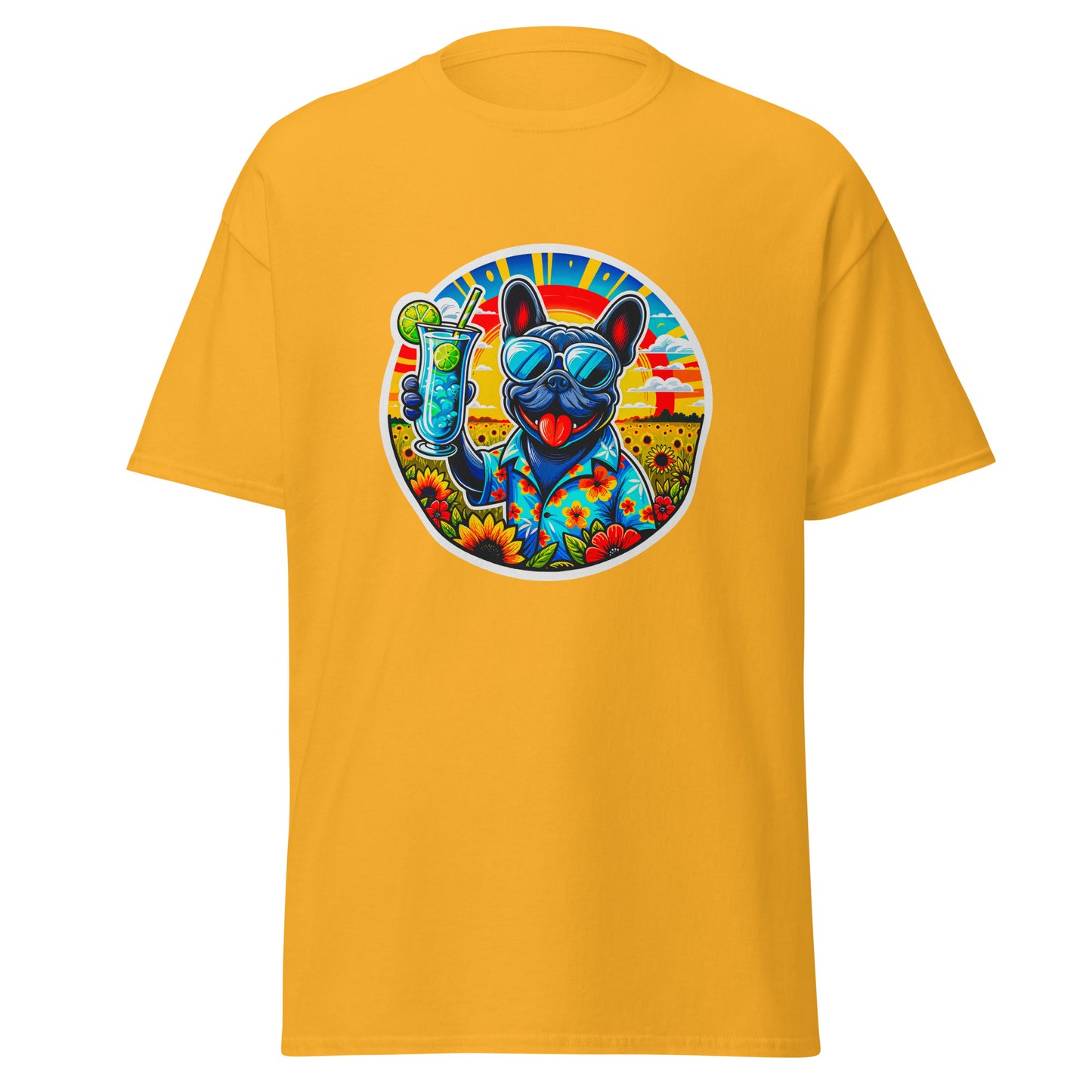 "Dogs On Vacation"-Kollektion - French Bulldog - Klassisches Unisex-T-Shirt - 13 verschiedene Farben