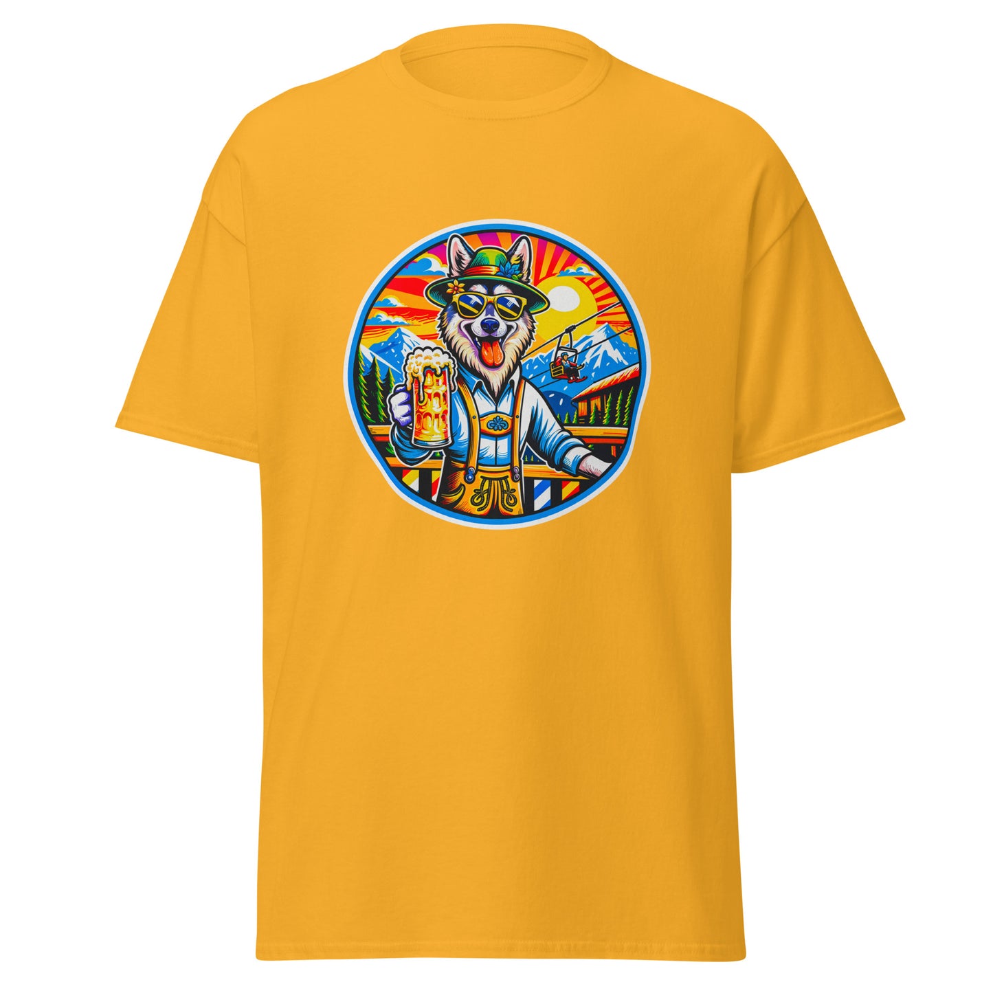 "Dogs On Vacation"-Kollektion - European Sled Dog - Klassisches Unisex-T-Shirt - 13 verschiedene Farben