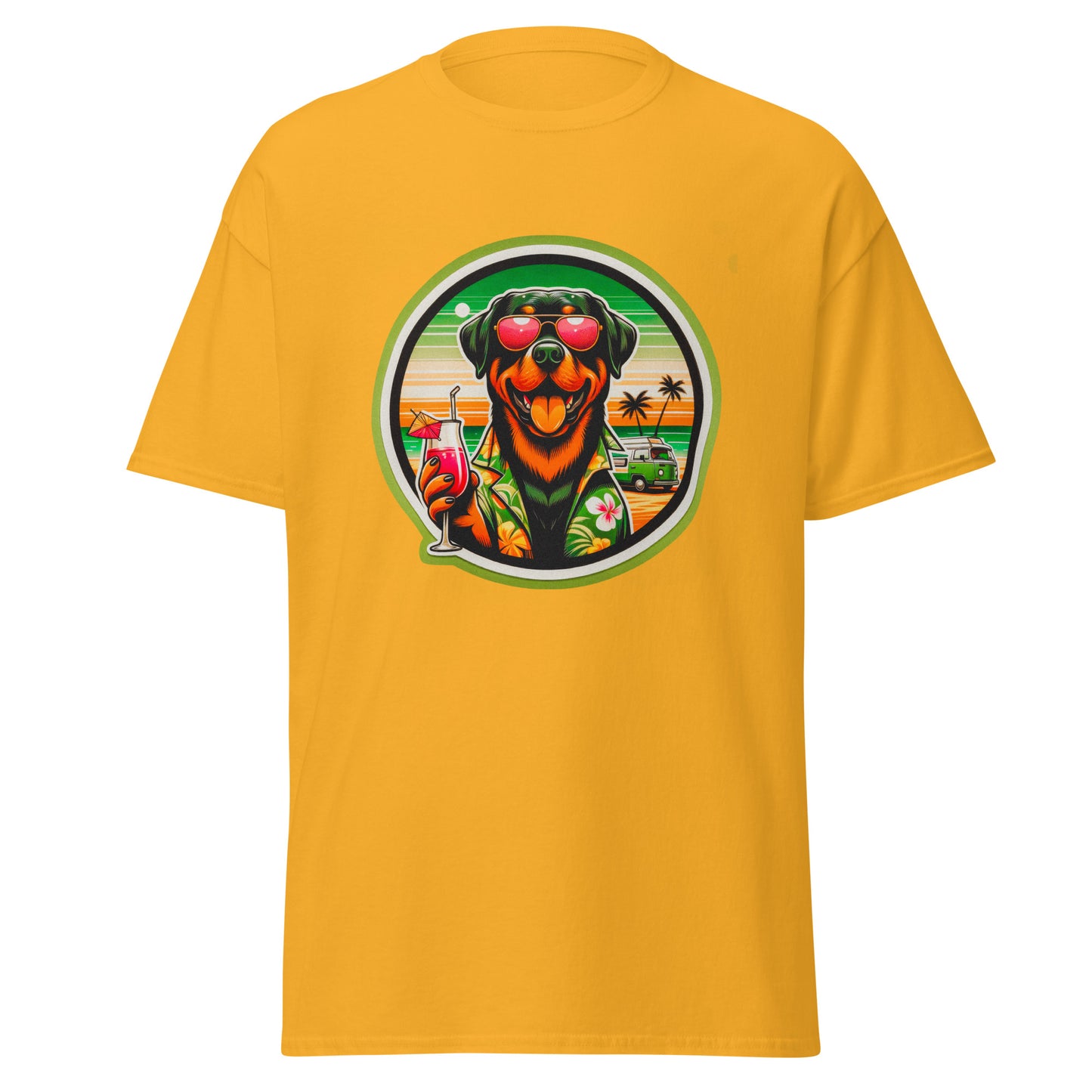 "Dogs On Vacation"-Kollektion - Rottweiler - Klassisches Unisex-T-Shirt - 13 verschiedene Farben