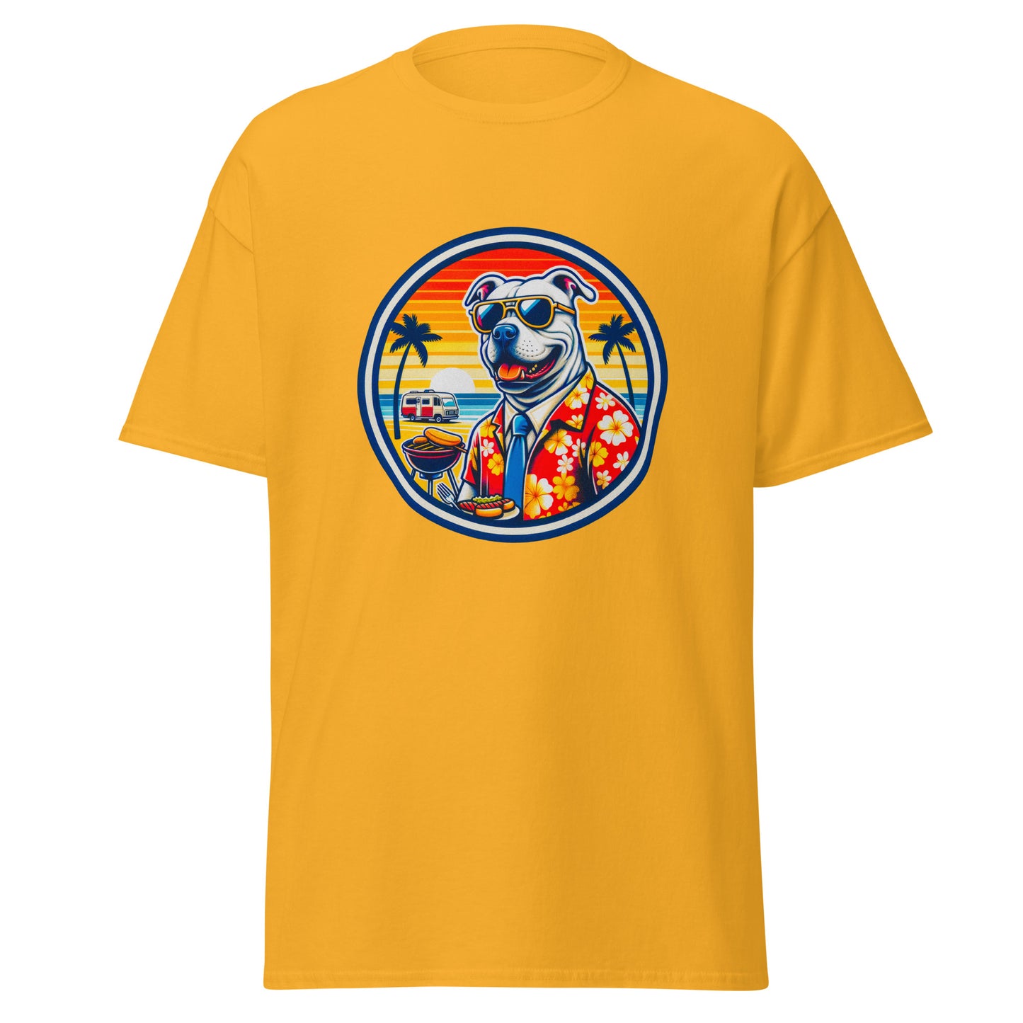 "Dogs On Vacation"-Kollektion - Staffordshire-Terrier #1 - Klassisches Unisex-T-Shirt - 13 verschiedene Farben