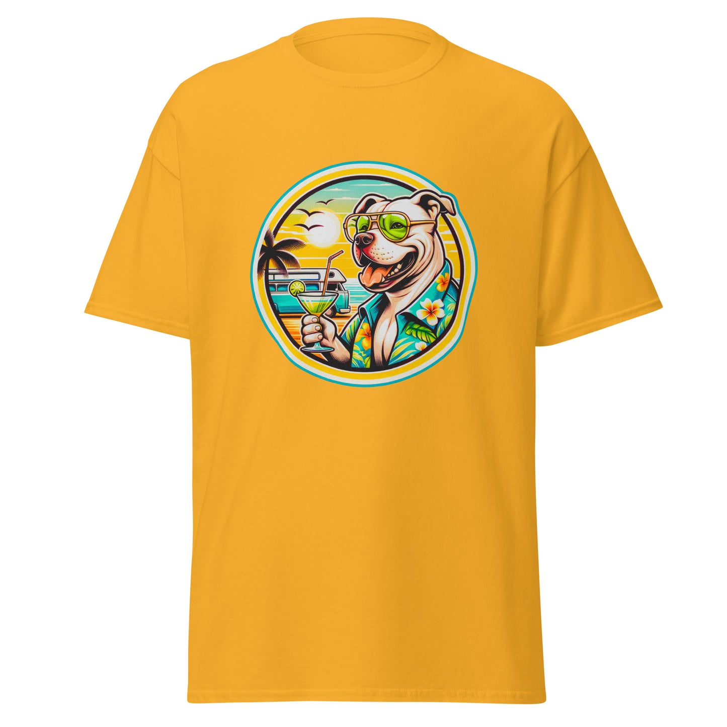 "Dogs On Vacation"-Kollektion - Staffordshire-Terrier #2 - Klassisches Unisex-T-Shirt - 13 verschiedene Farben