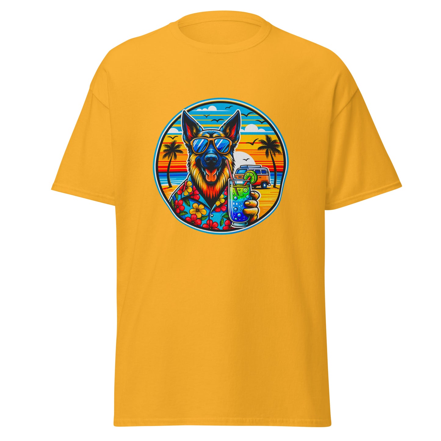 "Dogs On Vacation"-Kollektion - Schäferhund #2 - Klassisches Unisex-T-Shirt - 13 verschiedene Farben