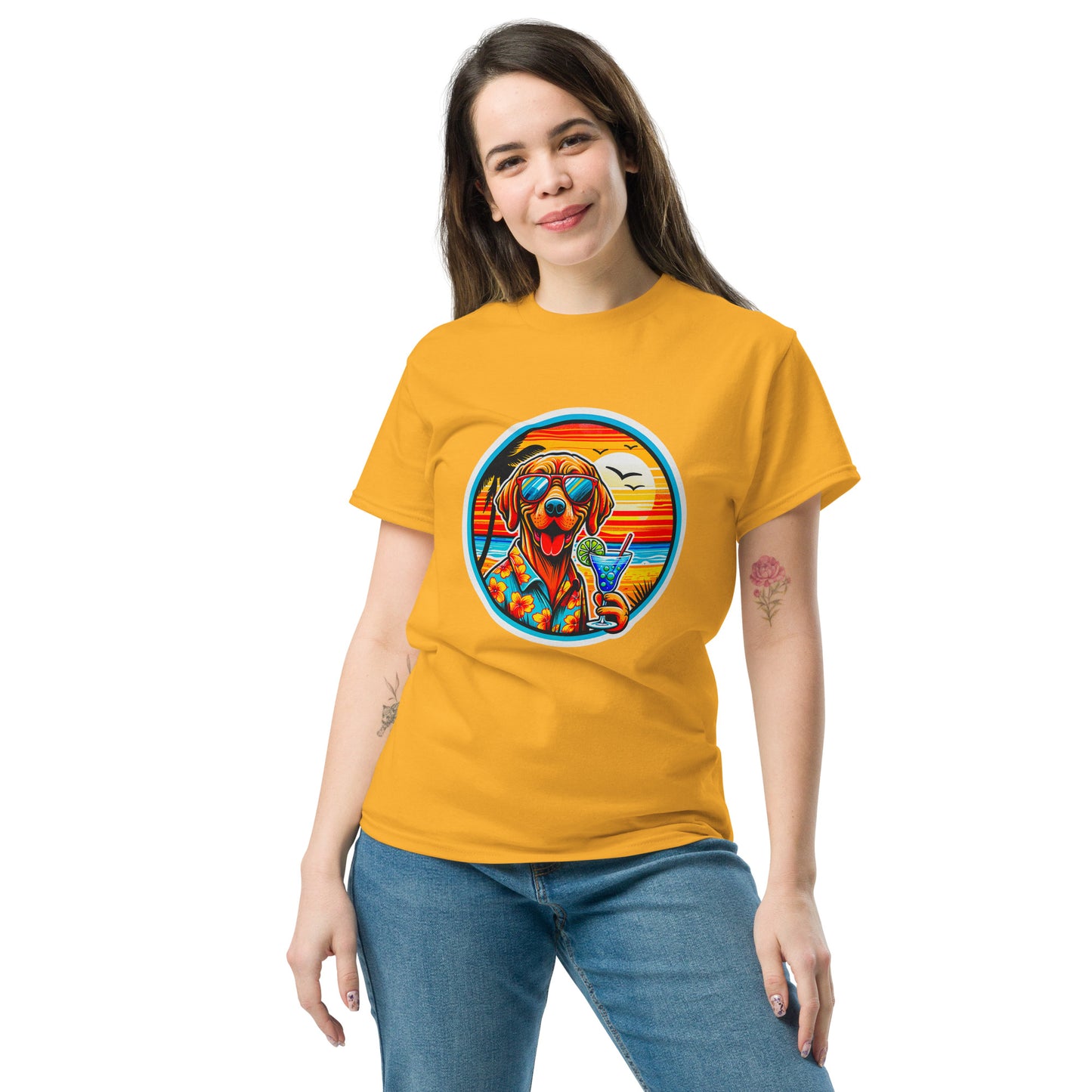 "Dogs On Vacation"-Kollektion - Viszla - Klassisches Unisex-T-Shirt - 13 verschiedene Farben