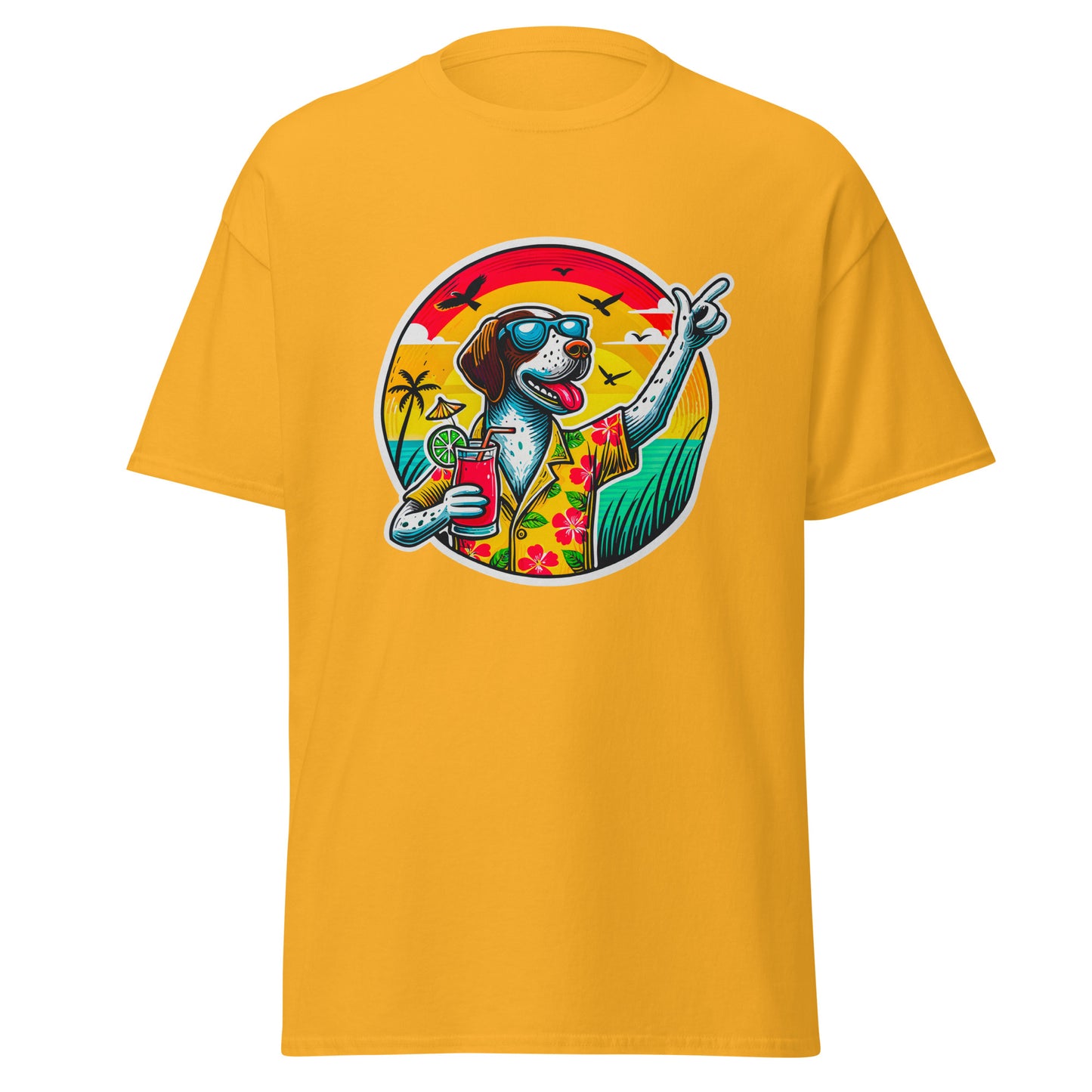"Dogs On Vacation"-Kollektion - Pointer - Klassisches Unisex-T-Shirt - 13 verschiedene Farben