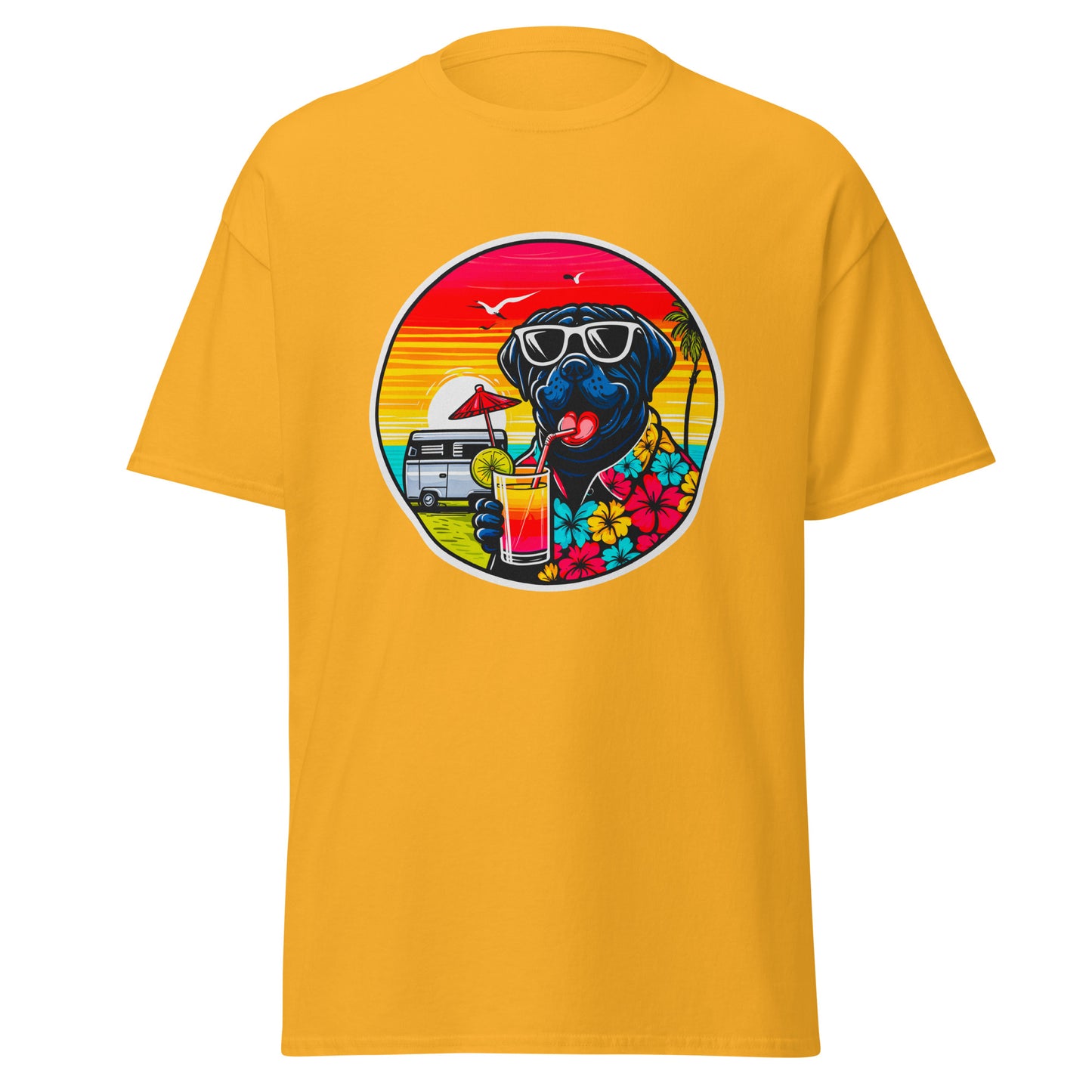 "Dogs On Vacation"-Kollektion - Black Mastiff - Klassisches Unisex-T-Shirt - 13 verschiedene Farben