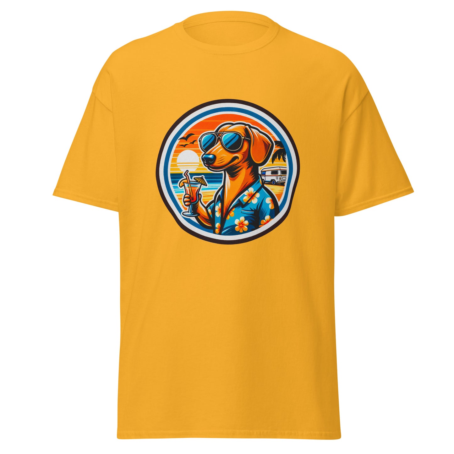 "Dogs On Vacation"-Kollektion - Cool Dachshund - Klassisches Unisex-T-Shirt - 13 verschiedene Farben