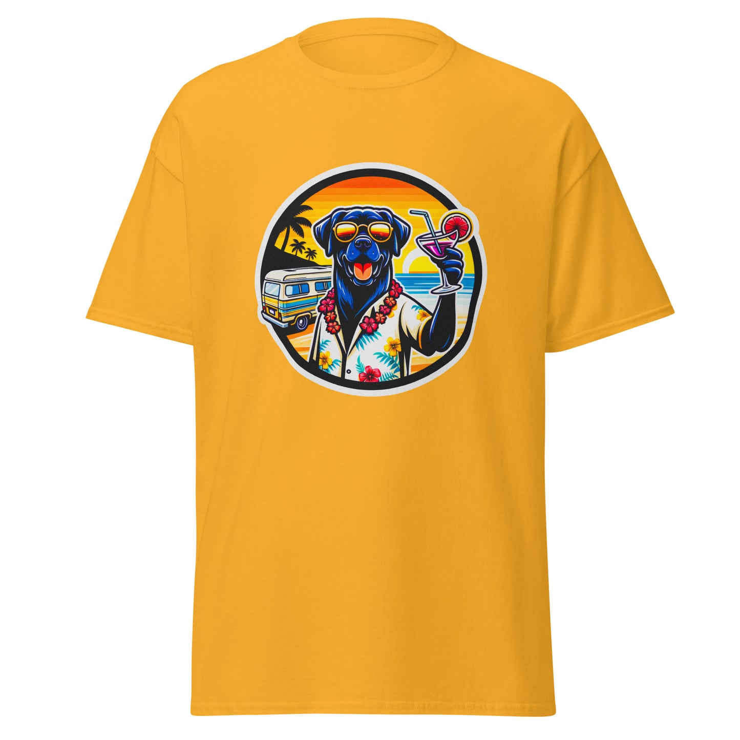 "Dogs On Vacation"-Kollektion - Black Labrador #3 - Klassisches Unisex-T-Shirt - 13 verschiedene Farben