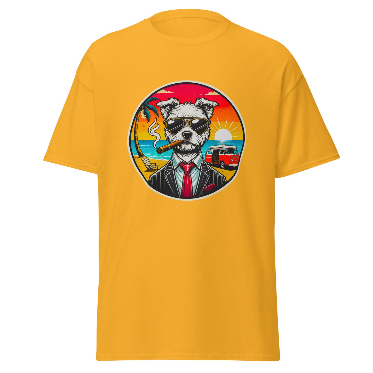 "Dogs On Vacation"-Kollektion - Malteser (Ivo) - Klassisches Unisex-T-Shirt - 13 verschiedene Farben