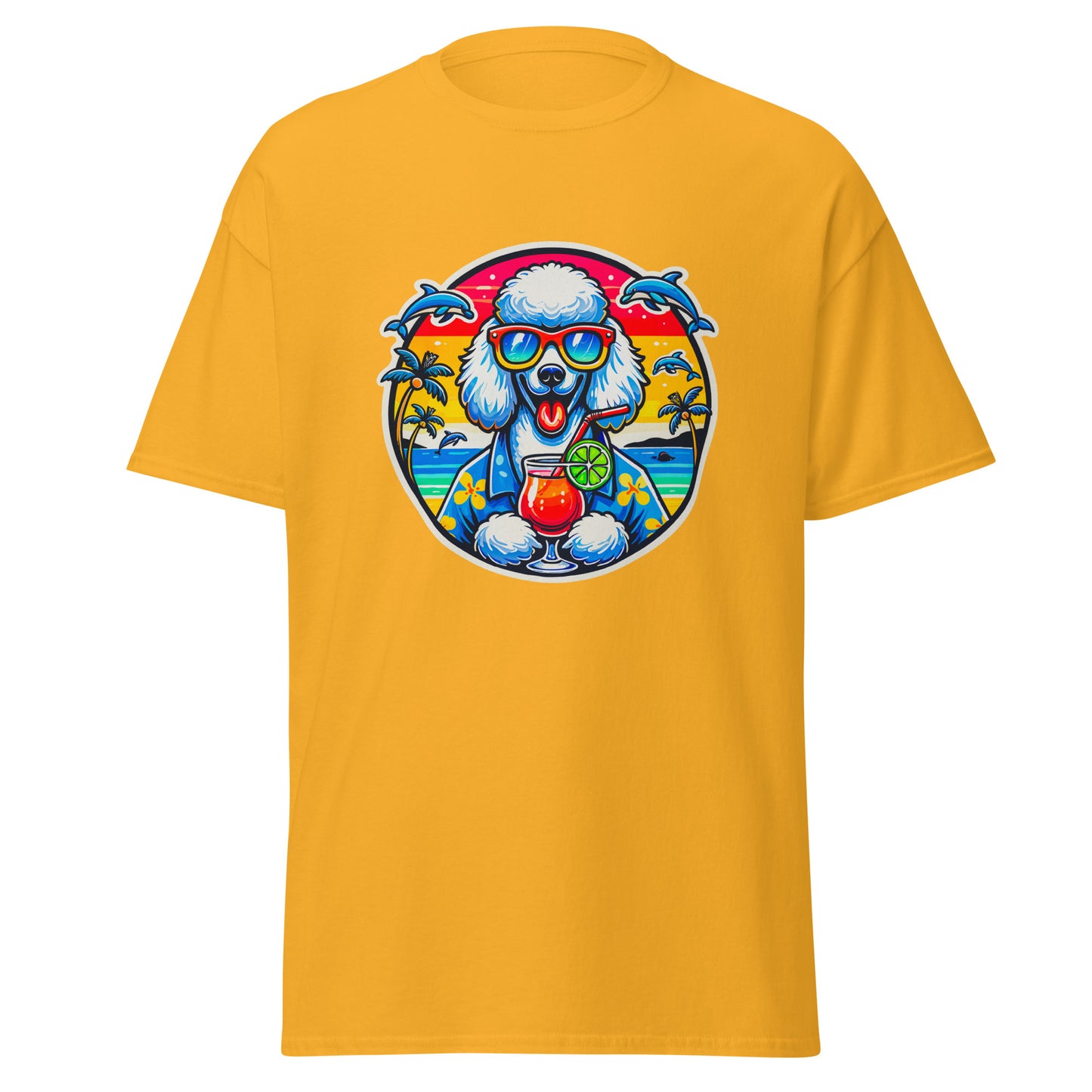 "Dogs On Vacation"-Kollektion - White Royal Poodle - Klassisches Unisex-T-Shirt - 13 verschiedene Farben