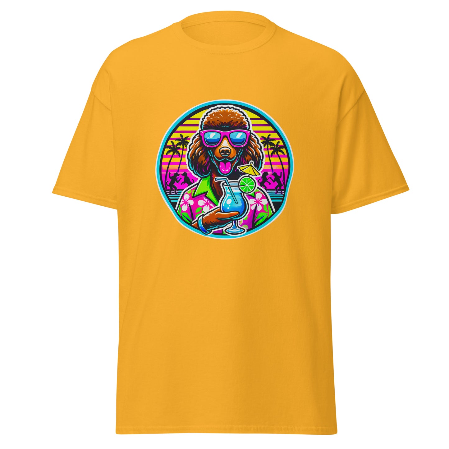 "Dogs On Vacation"-Kollektion - Brown Royal Poodle - Klassisches Unisex-T-Shirt - 13 verschiedene Farben