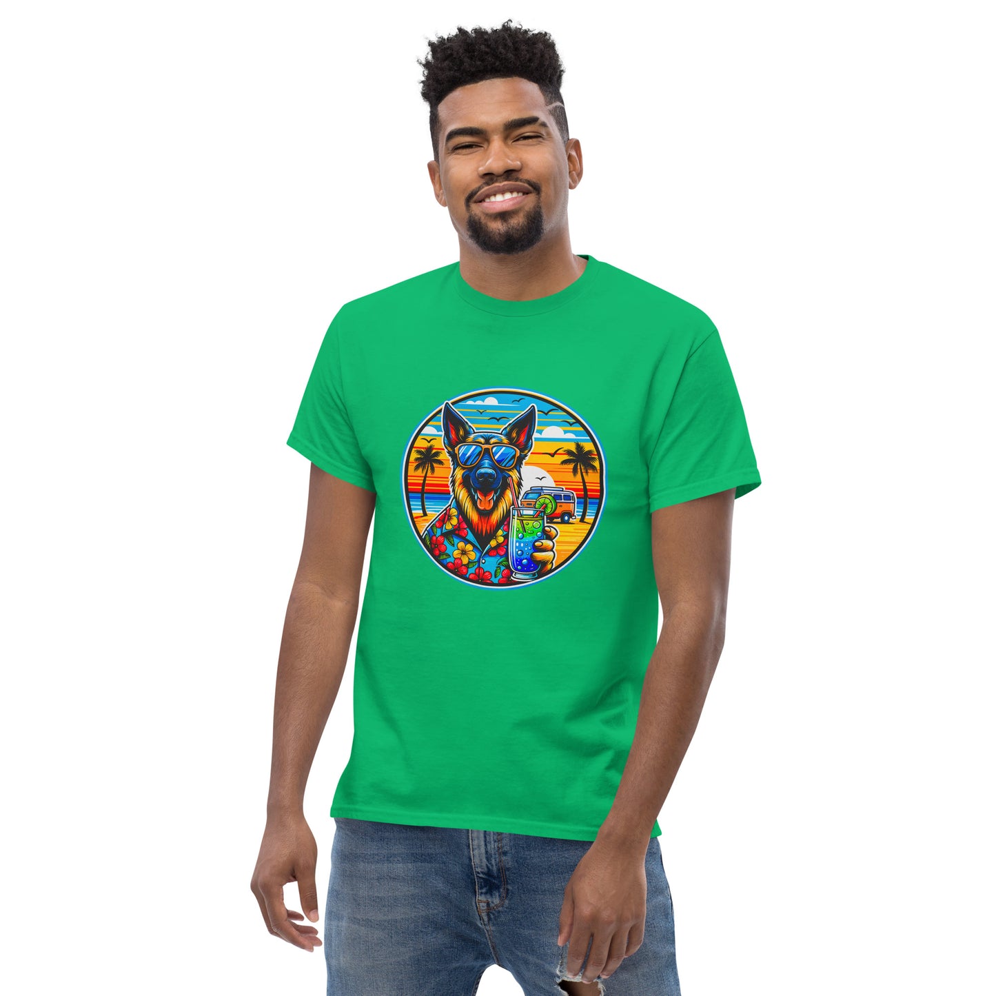 "Dogs On Vacation"-Kollektion - Schäferhund #2 - Klassisches Unisex-T-Shirt - 13 verschiedene Farben
