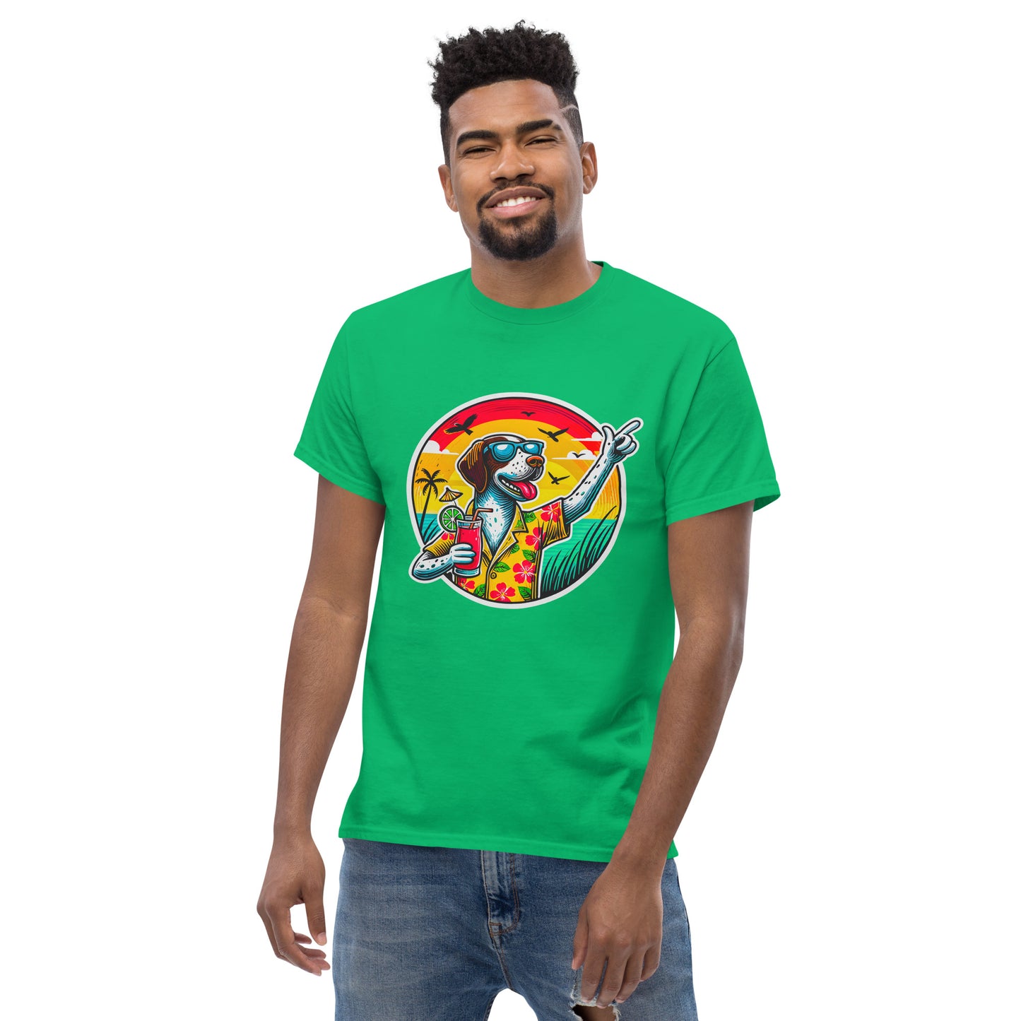 "Dogs On Vacation"-Kollektion - Pointer - Klassisches Unisex-T-Shirt - 13 verschiedene Farben