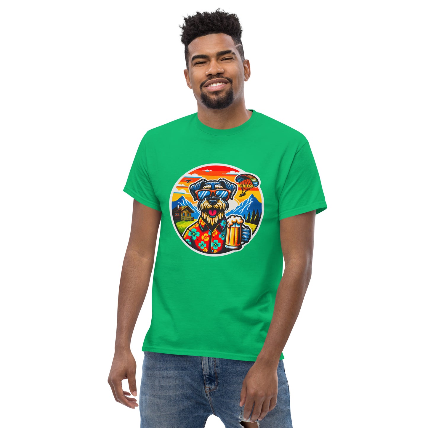 Klassisches Unisex T-Shirt"Dogs On Vacation"-Kollektion - Riesenschnauzer in Bavaria - Klassisches Unisex-T-Shirt - 13 verschiedene Farben