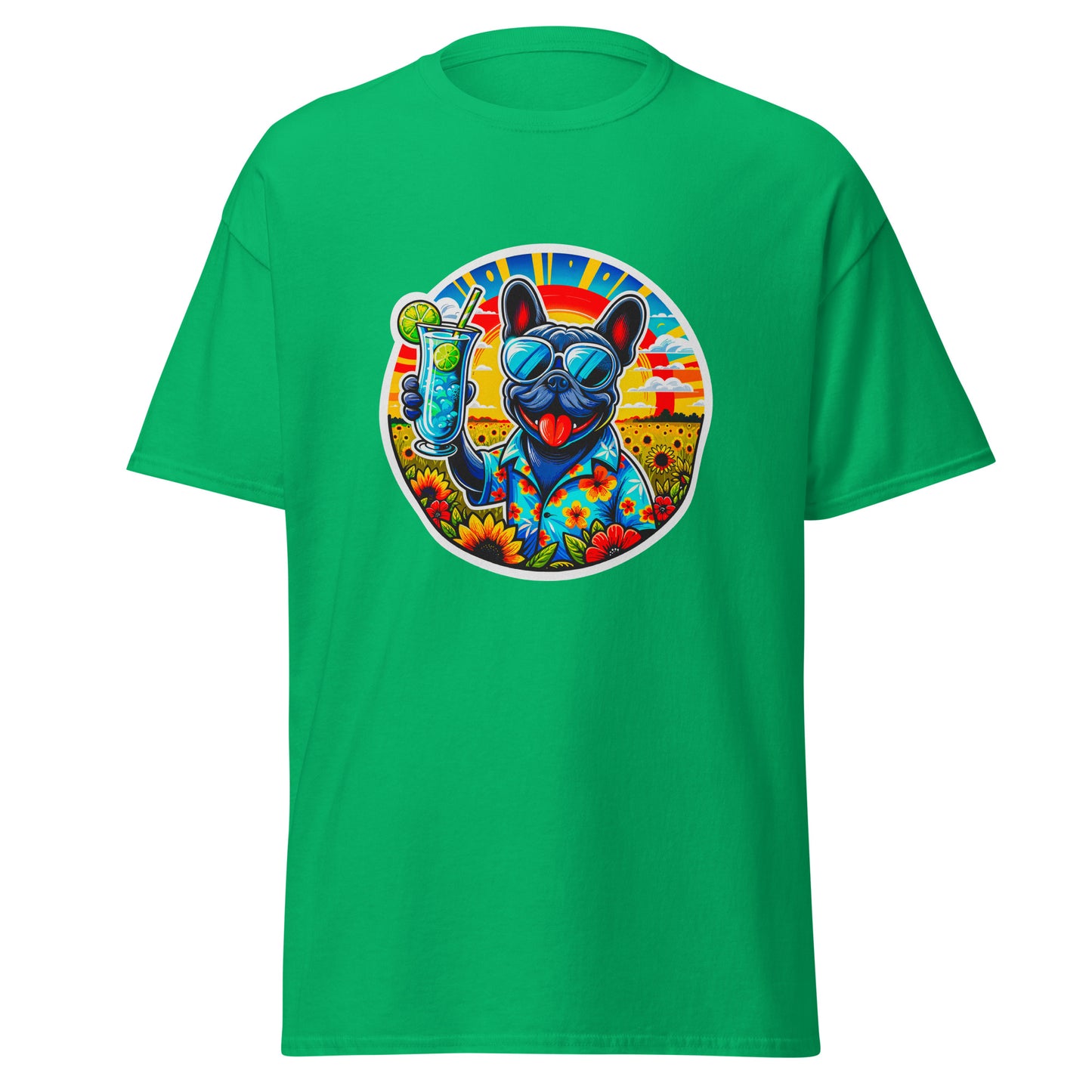 "Dogs On Vacation"-Kollektion - French Bulldog - Klassisches Unisex-T-Shirt - 13 verschiedene Farben