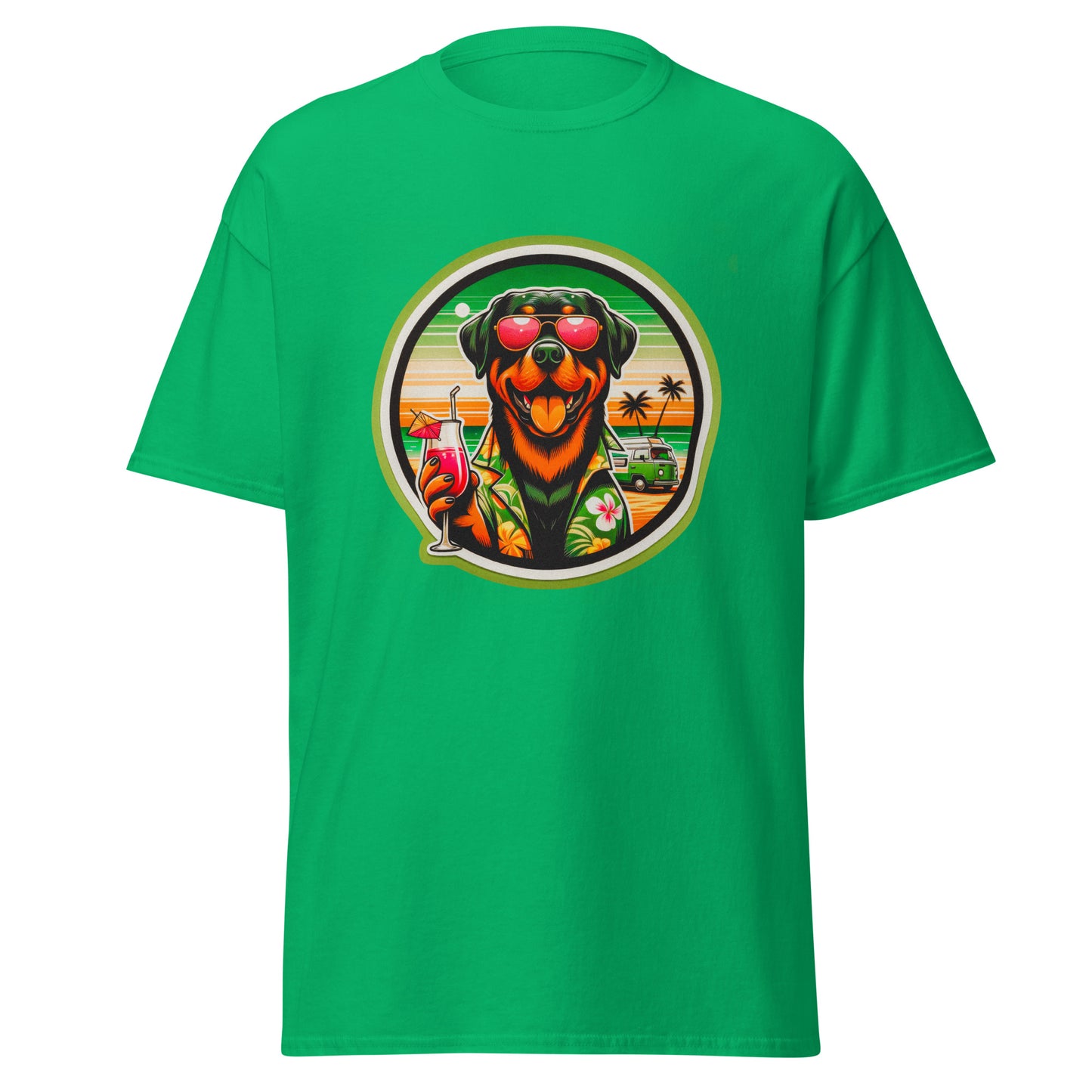 "Dogs On Vacation"-Kollektion - Rottweiler - Klassisches Unisex-T-Shirt - 13 verschiedene Farben