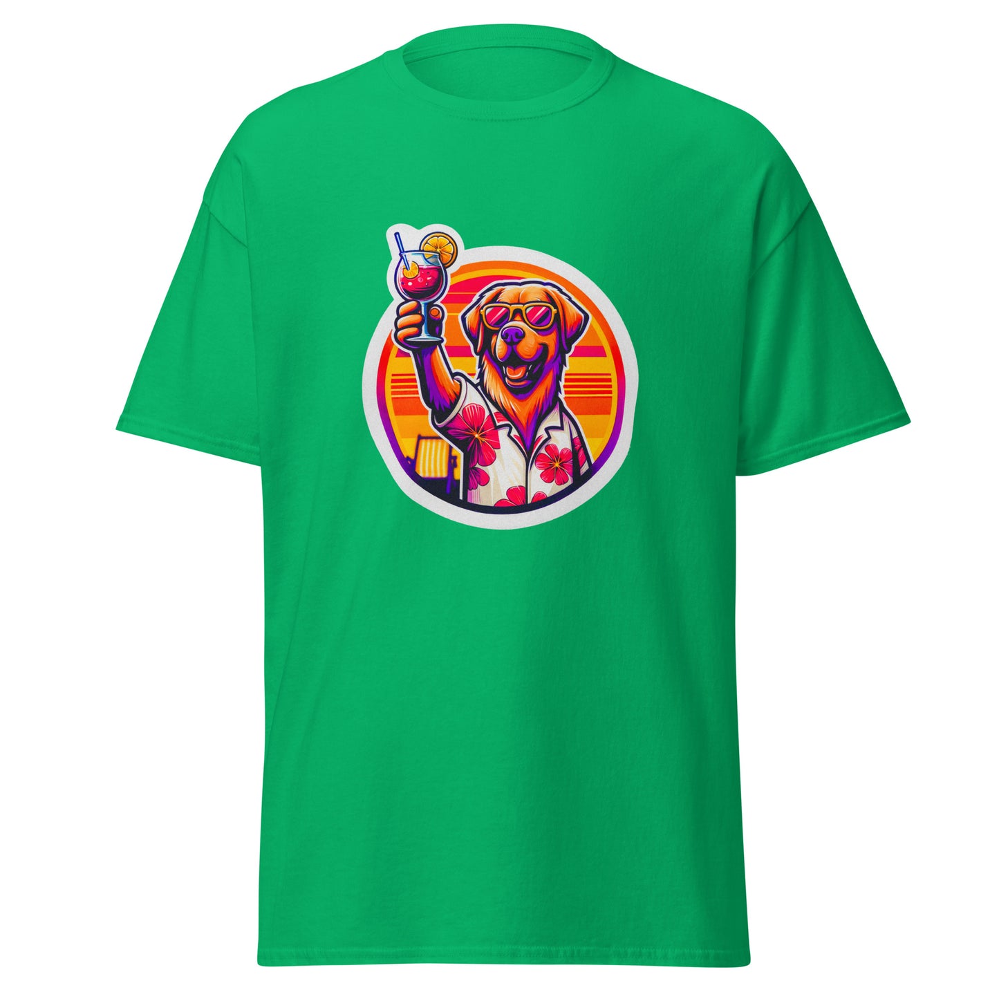 "Dogs On Vacation"-Kollektion - Golden Retriever #1 - Klassisches Unisex-T-Shirt - 13 verschiedene Farben