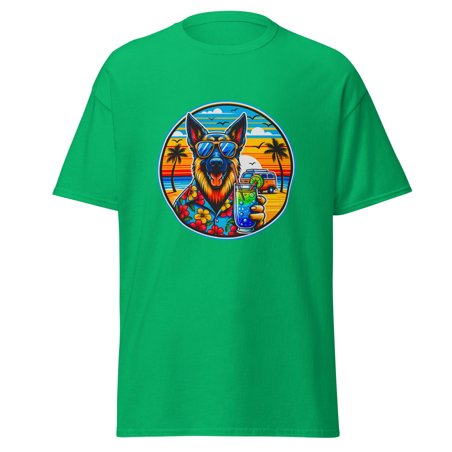 "Dogs On Vacation"-Kollektion - Schäferhund #2 - Klassisches Unisex-T-Shirt - 13 verschiedene Farben