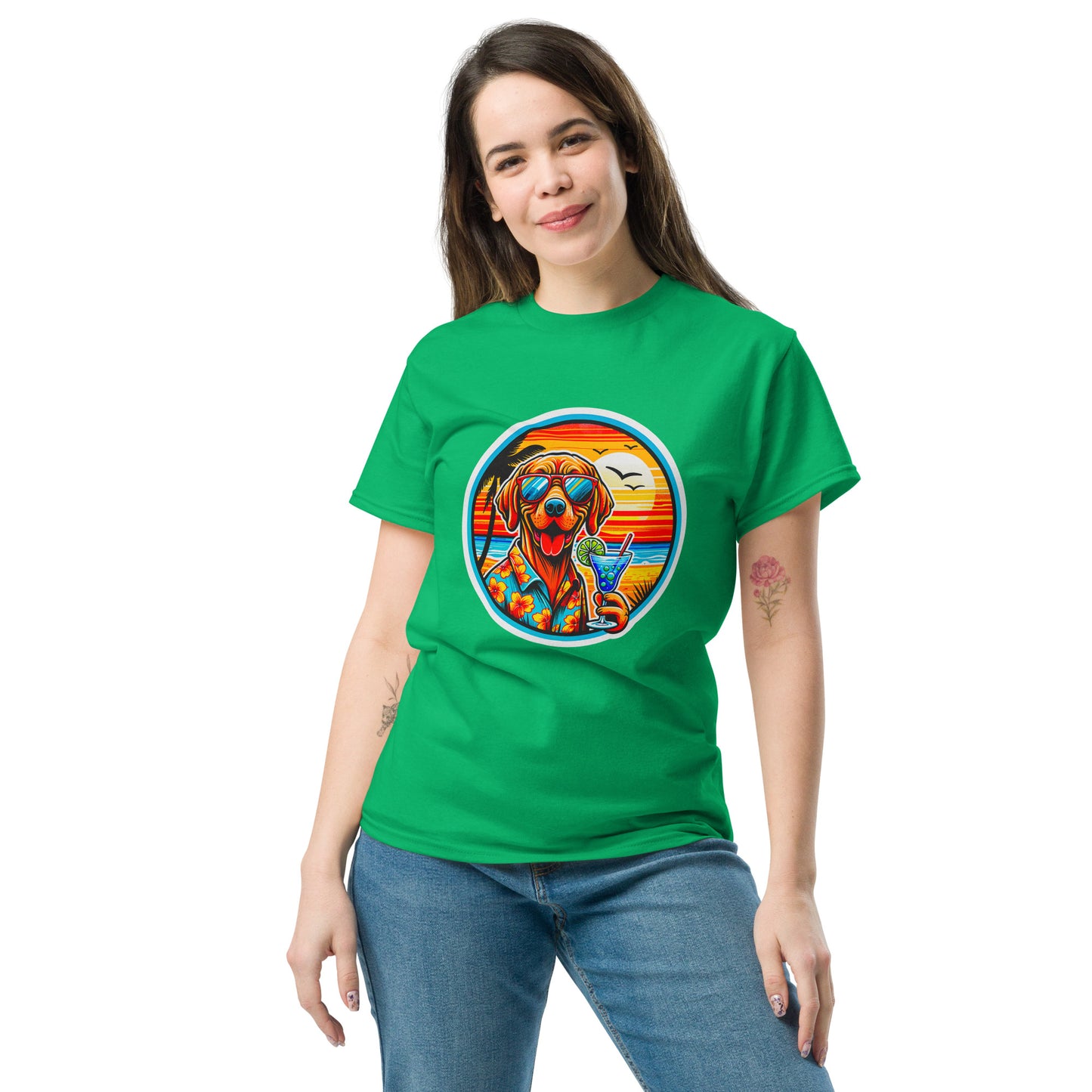 "Dogs On Vacation"-Kollektion - Viszla - Klassisches Unisex-T-Shirt - 13 verschiedene Farben