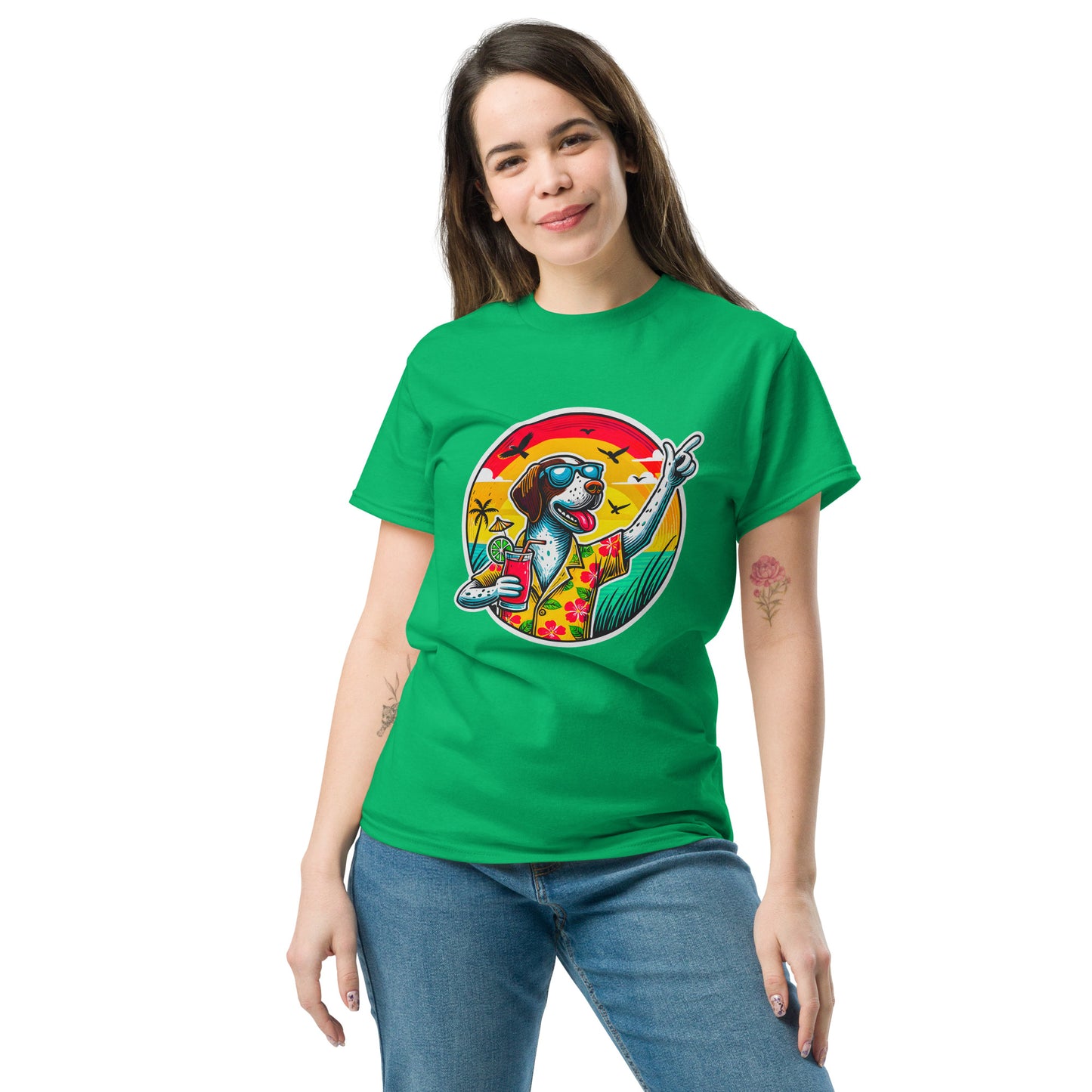 "Dogs On Vacation"-Kollektion - Pointer - Klassisches Unisex-T-Shirt - 13 verschiedene Farben