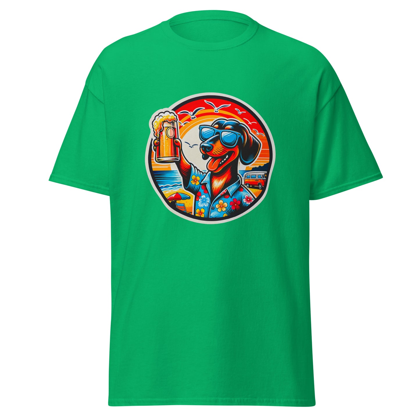 "Dogs On Vacation"-Kollektion - Shorthaired Dachshund - Klassisches Unisex-T-Shirt - 13 verschiedene Farben