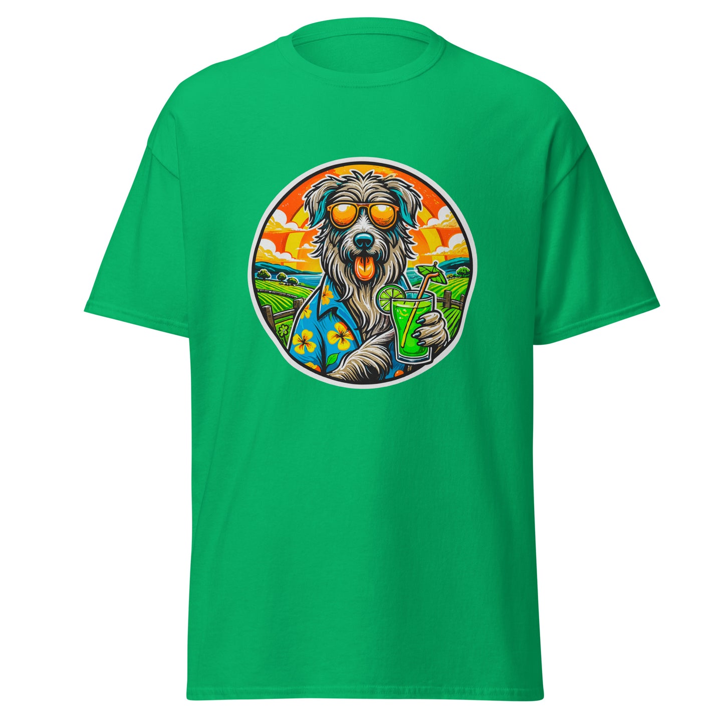 "Dogs On Vacation"-Kollektion - Irish Wolfhound - Klassisches Unisex-T-Shirt - 13 verschiedene Farben