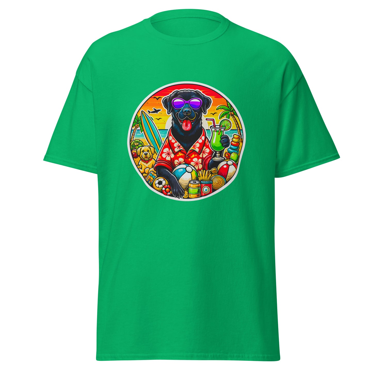 "Dogs On Vacation"-Kollektion - Black Labrador #2 - Klassisches Unisex-T-Shirt - 13 verschiedene Farben