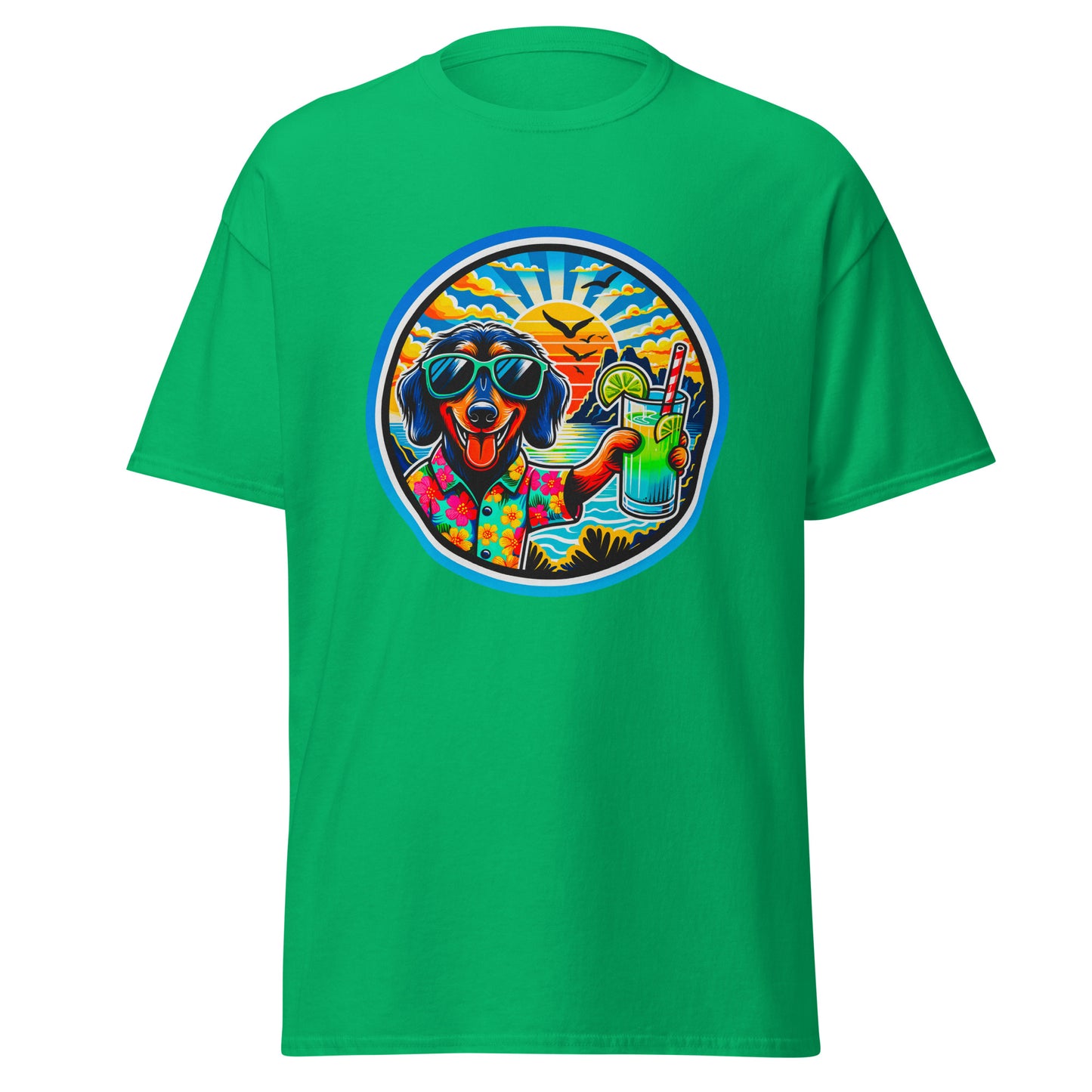 "Dogs On Vacation"-Kollektion - Wire-haired Dachshund - Klassisches Unisex-T-Shirt - 13 verschiedene Farben