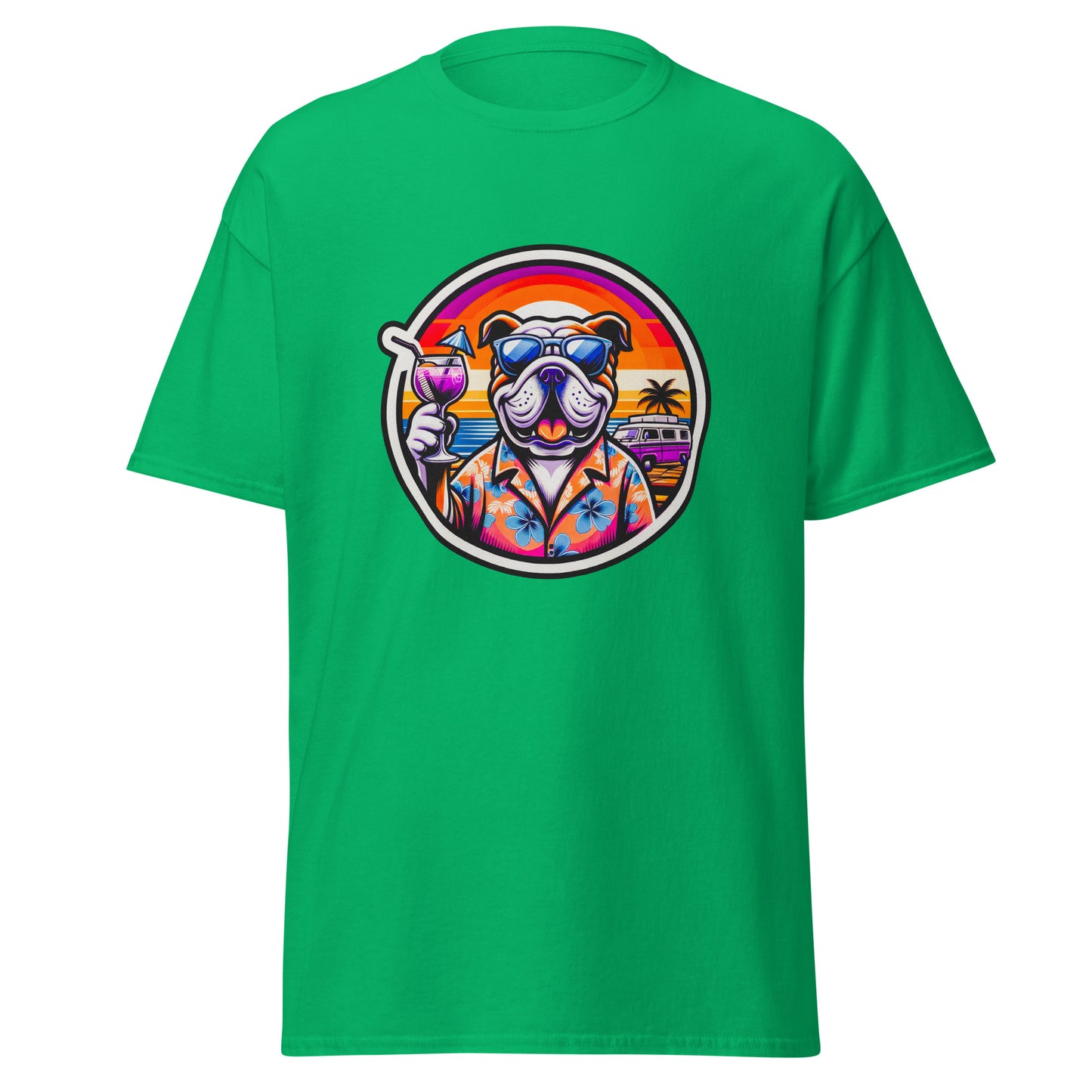 "Dogs On Vacation"-Kollektion - Lightbrown Bulldog - Klassisches Unisex-T-Shirt - 13 verschiedene Farben