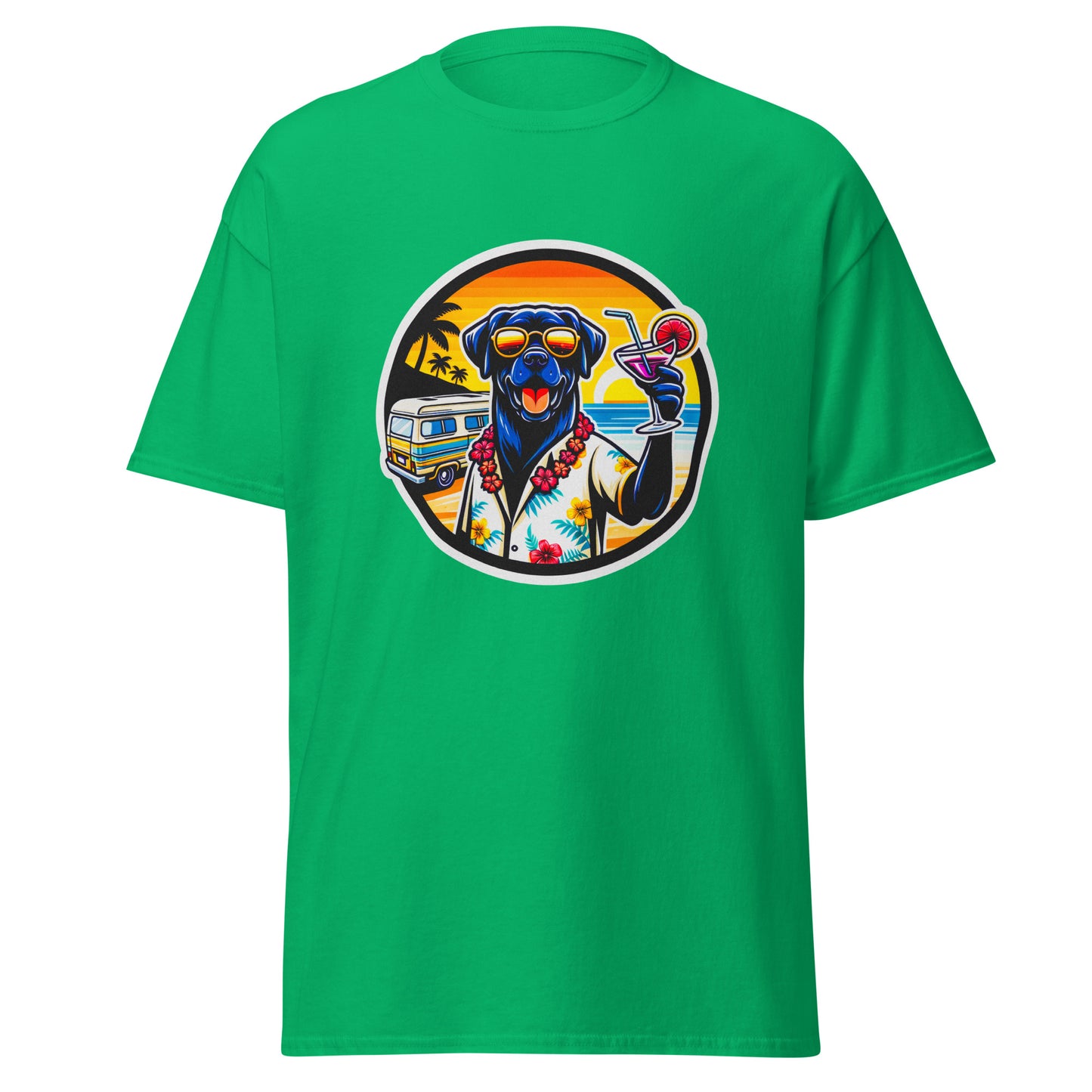 "Dogs On Vacation"-Kollektion - Black Labrador #3 - Klassisches Unisex-T-Shirt - 13 verschiedene Farben