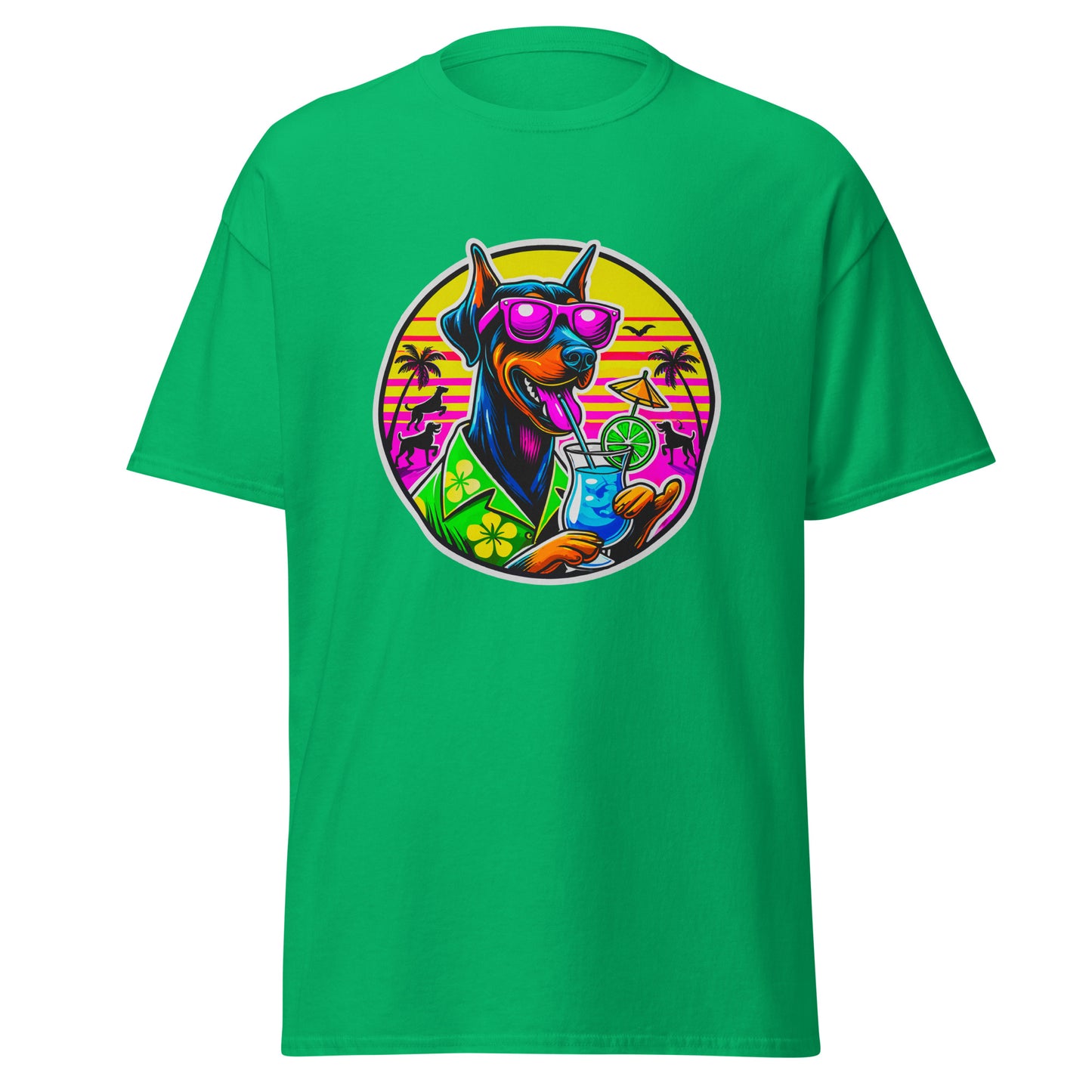 "Dogs On Vacation"-Kollektion - Dobermann - Klassisches Unisex-T-Shirt - 13 verschiedene Farben