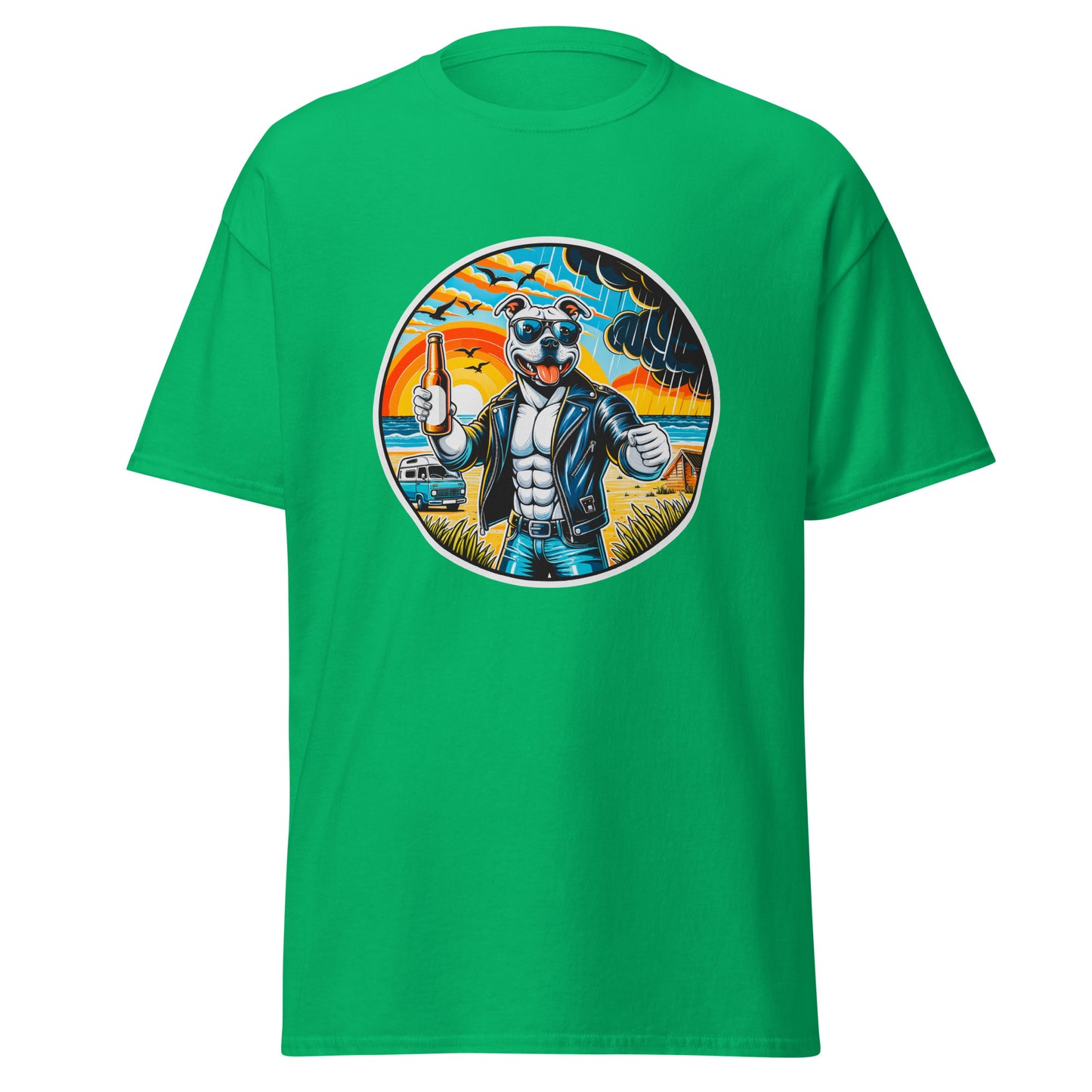 "Dogs On Vacation"-Kollektion - Staffordshire-Terrier #3 - Klassisches Unisex-T-Shirt - 13 verschiedene Farben