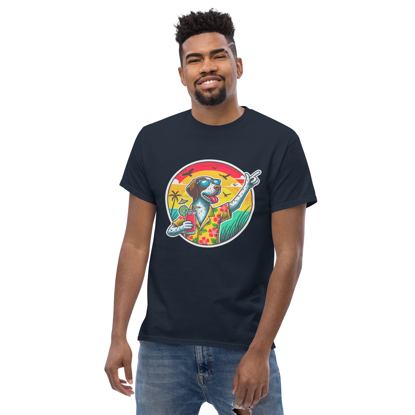 "Dogs On Vacation"-Kollektion - Pointer - Klassisches Unisex-T-Shirt - 13 verschiedene Farben