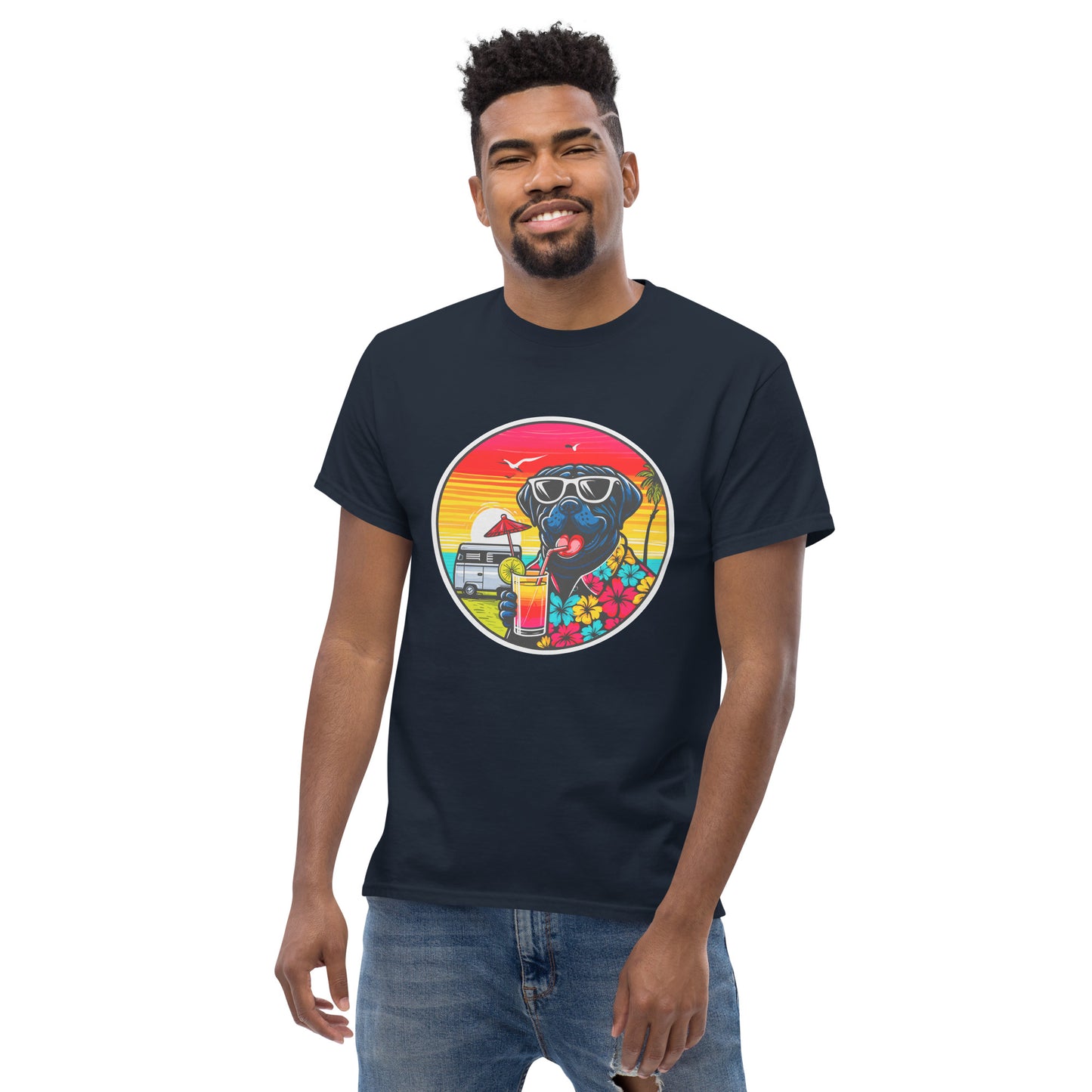 "Dogs On Vacation"-Kollektion - Black Mastiff - Klassisches Unisex-T-Shirt - 13 verschiedene Farben