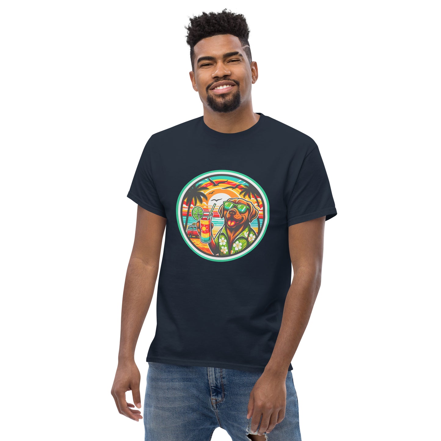 "Dogs On Vacation"-Kollektion - Brown Labrador - Klassisches Unisex-T-Shirt - 13 verschiedene Farben