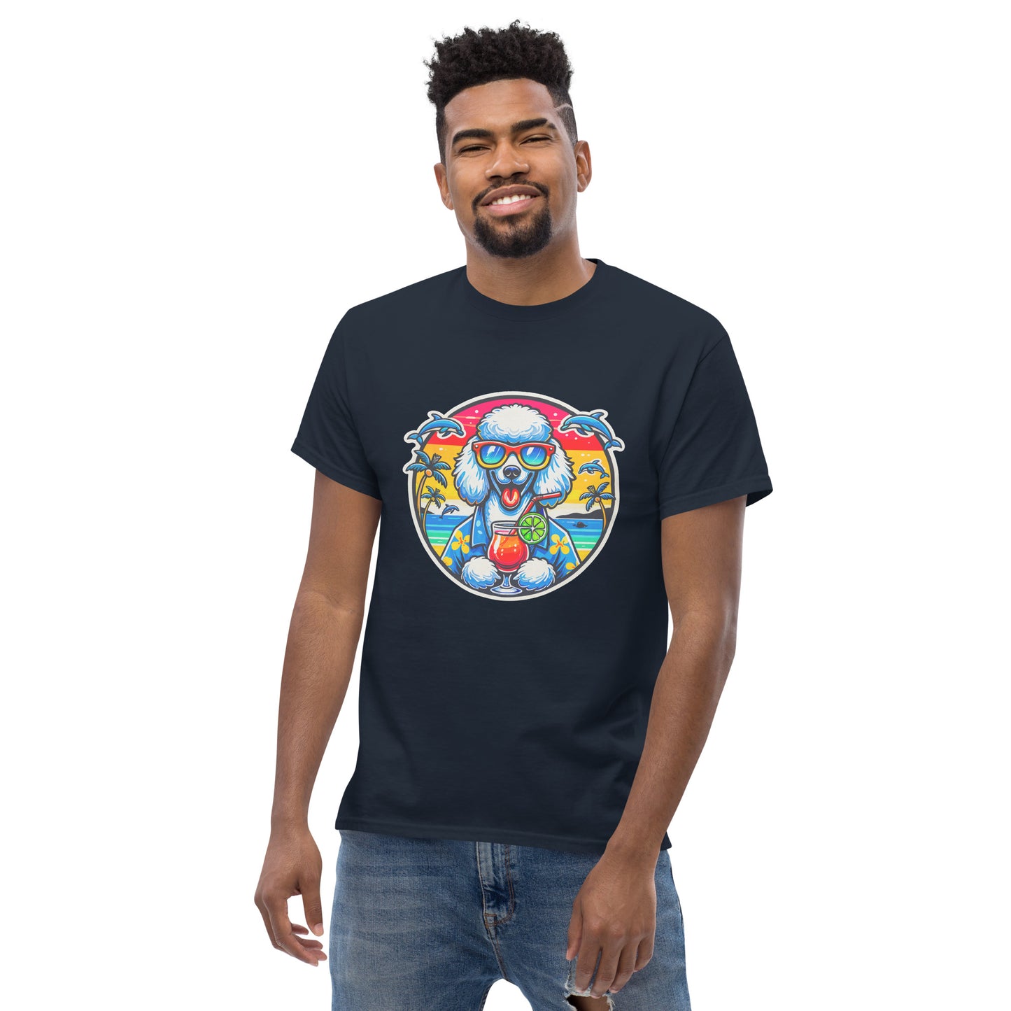 "Dogs On Vacation"-Kollektion - White Royal Poodle - Klassisches Unisex-T-Shirt - 13 verschiedene Farben