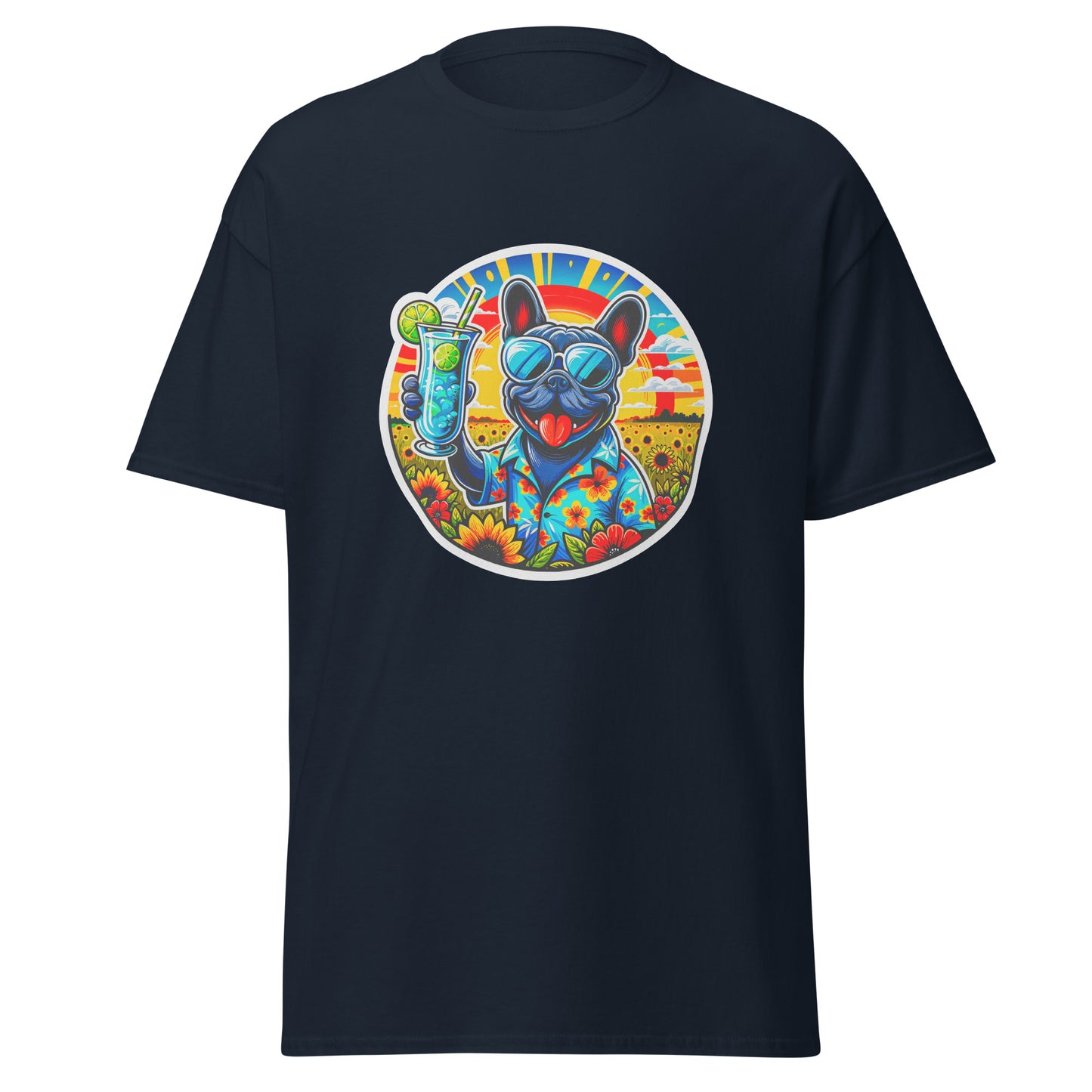 "Dogs On Vacation"-Kollektion - French Bulldog - Klassisches Unisex-T-Shirt - 13 verschiedene Farben