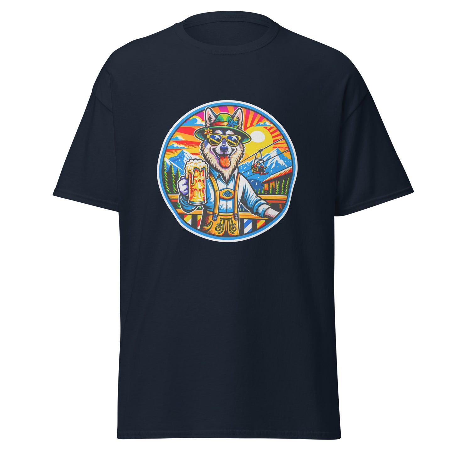 "Dogs On Vacation"-Kollektion - European Sled Dog - Klassisches Unisex-T-Shirt - 13 verschiedene Farben